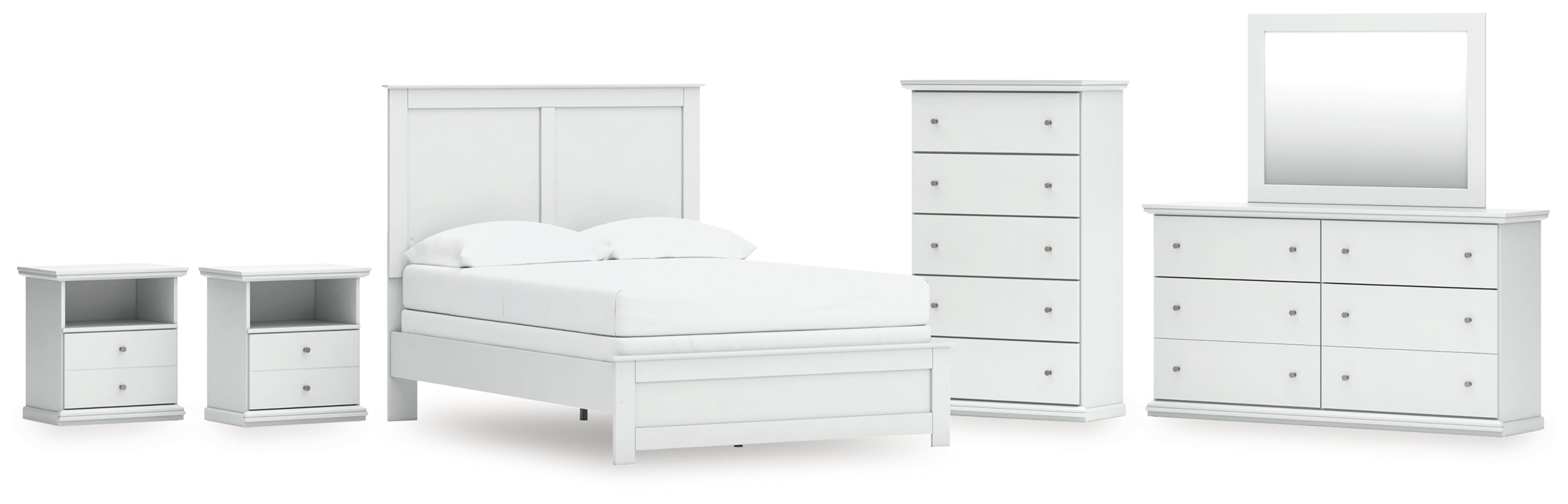 Furniture City Laplace - Ashley Furniture - Bostwick Shoals Full Panel Bed, Dresser, Mirror, Chest, and 2 Nightstands - Full Panel Bed, Dresser, Mirror, Chest, and 2 Nightstands - B139B62