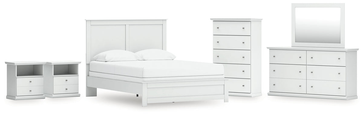Furniture City Laplace - Ashley Furniture - Bostwick Shoals Queen Panel Bed with Mirrored Dresser, Chest and 2 Nightstands - Queen Panel Bed with Mirrored Dresser, Chest and 2 Nightstands - B139B49