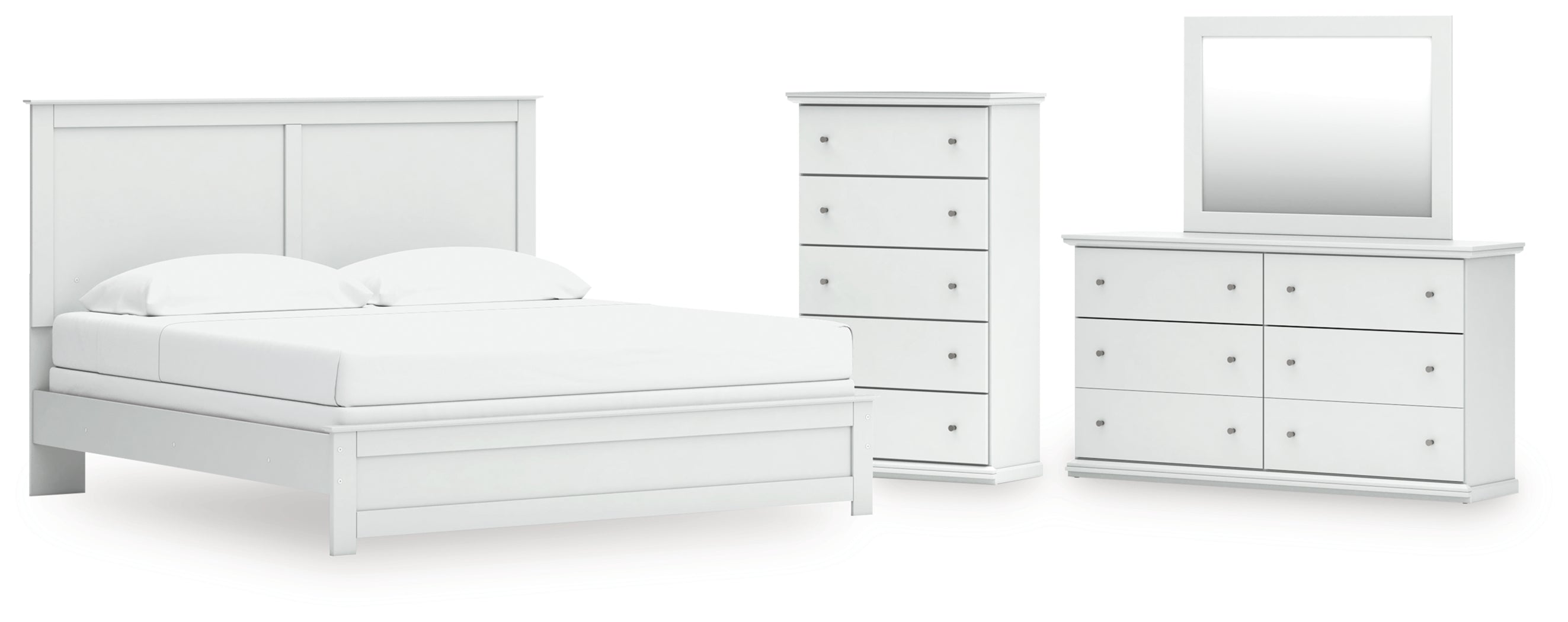 Furniture City Laplace - Ashley Furniture - Bostwick Shoals King Panel Bed, Dresser, Mirror and Chest - King Panel Bed, Dresser, Mirror and Chest - B139B54