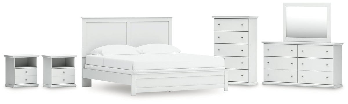 Furniture City Laplace - Ashley Furniture - Bostwick Shoals King Panel Bed, Dresser, Mirror, Chest and 2 Nightstands - King Panel Bed, Dresser, Mirror, Chest and 2 Nightstands - B139B53