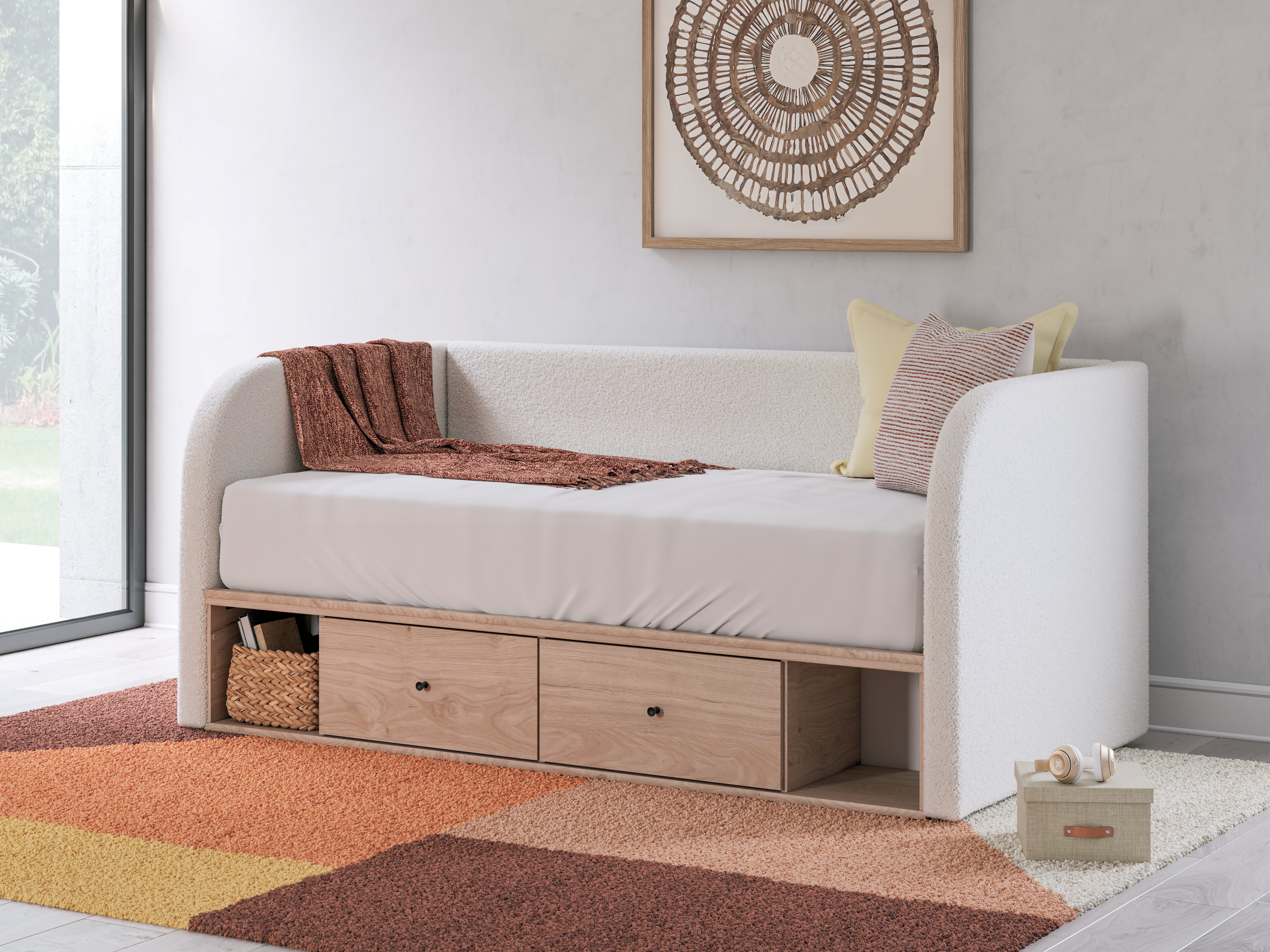 Furniture City Laplace - Ashley Furniture - Arloster Full Upholstered Day Bed with Storage - Full Upholstered Day Bed with Storage - PCB1566B11