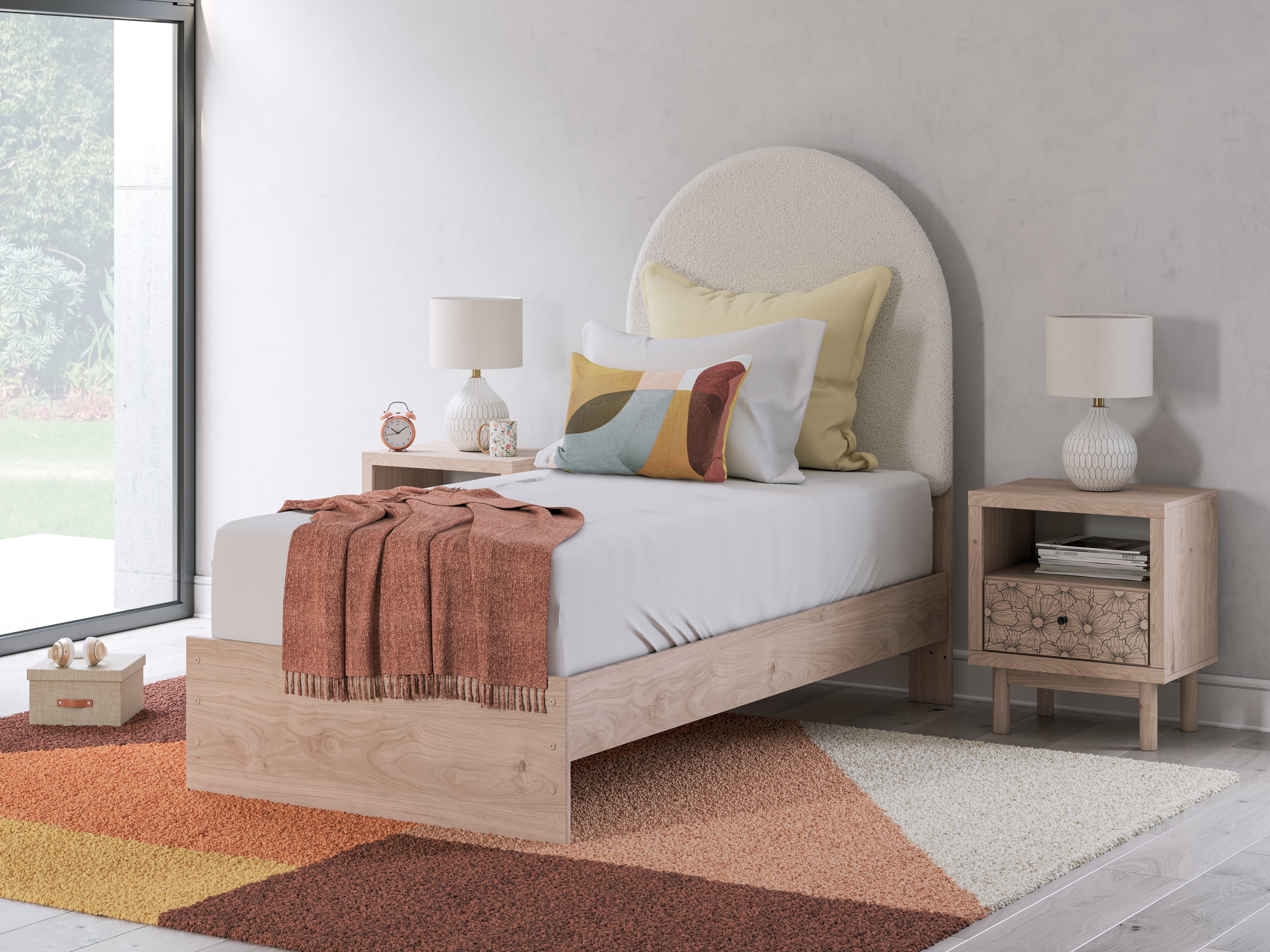 Furniture City Laplace - Ashley Furniture - Arloster Bedroom - Twin Upholstered Panel Bed - PCB1566B2