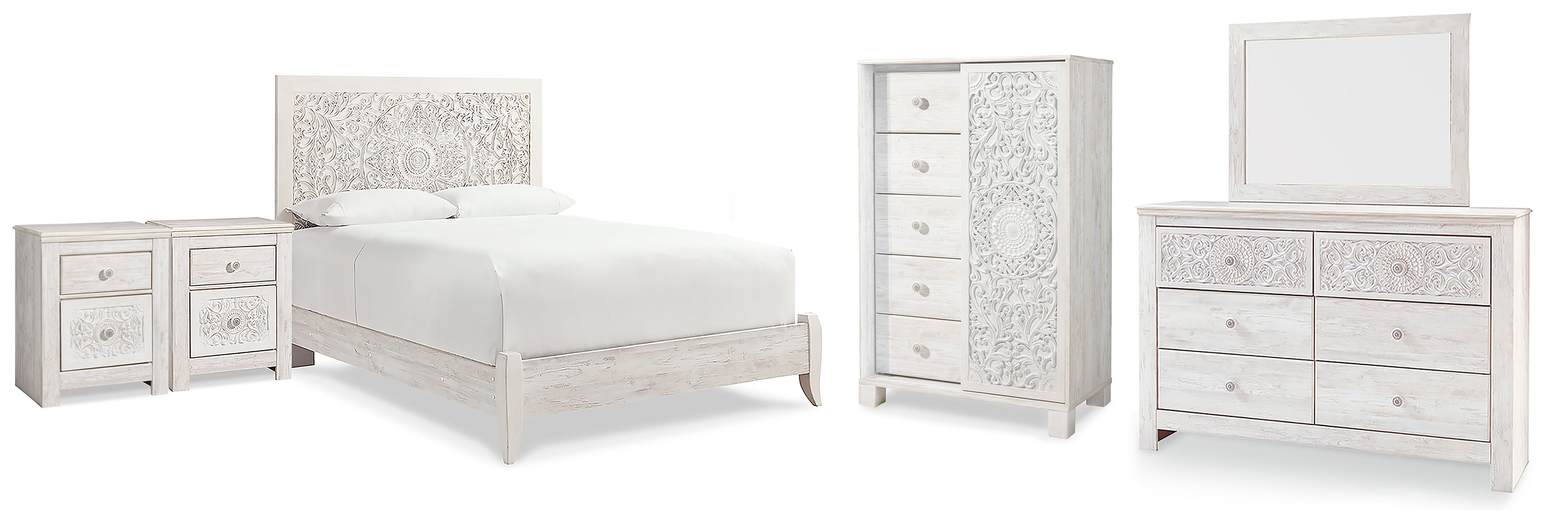 Furniture City Laplace - Ashley Furniture - Paxberry Queen Panel Bed, Dresser, Mirror, Chest and 2 Nightstands - Queen Panel Bed, Dresser, Mirror, Chest and 2 Nightstands - B181B36