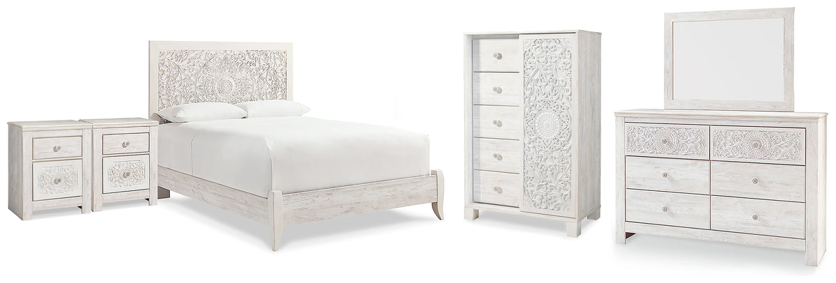Furniture City Laplace - Ashley Furniture - Paxberry Queen Panel Bed, Dresser, Mirror, Chest and 2 Nightstands - Queen Panel Bed, Dresser, Mirror, Chest and 2 Nightstands - B181B36