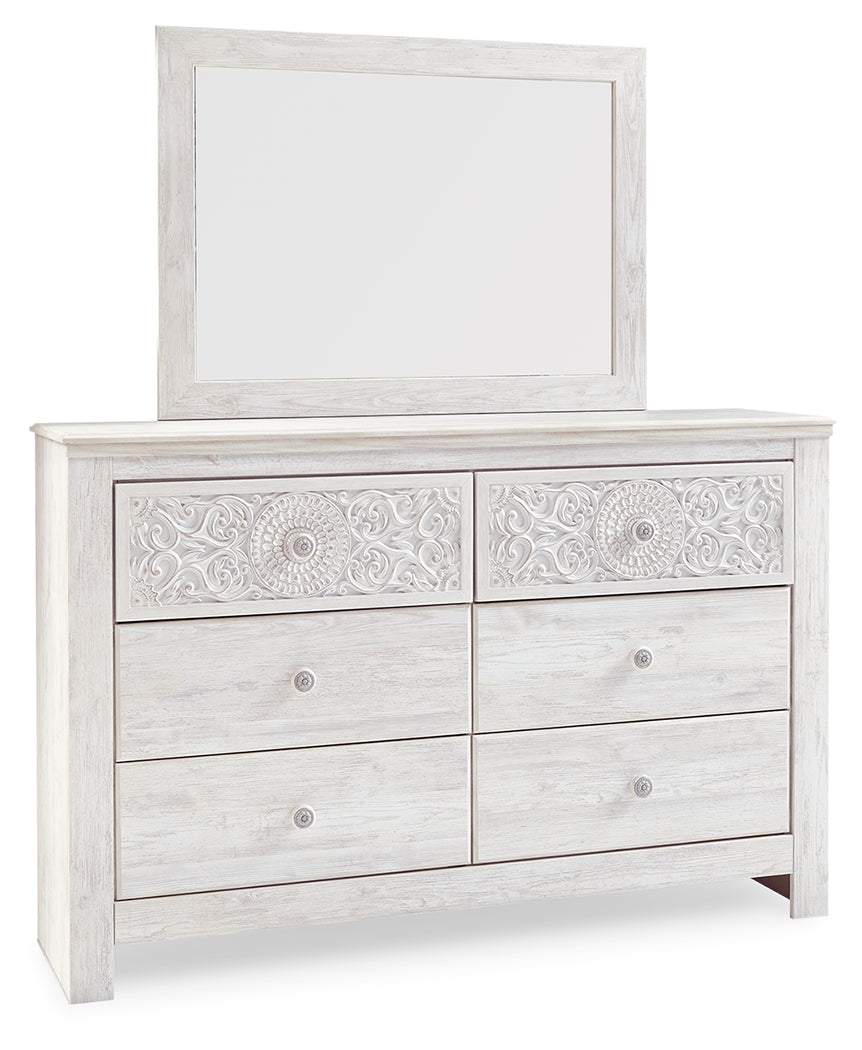 Furniture City Laplace - Ashley Furniture - Paxberry Bedroom - Dresser and Mirror / Whitewash - B181B8