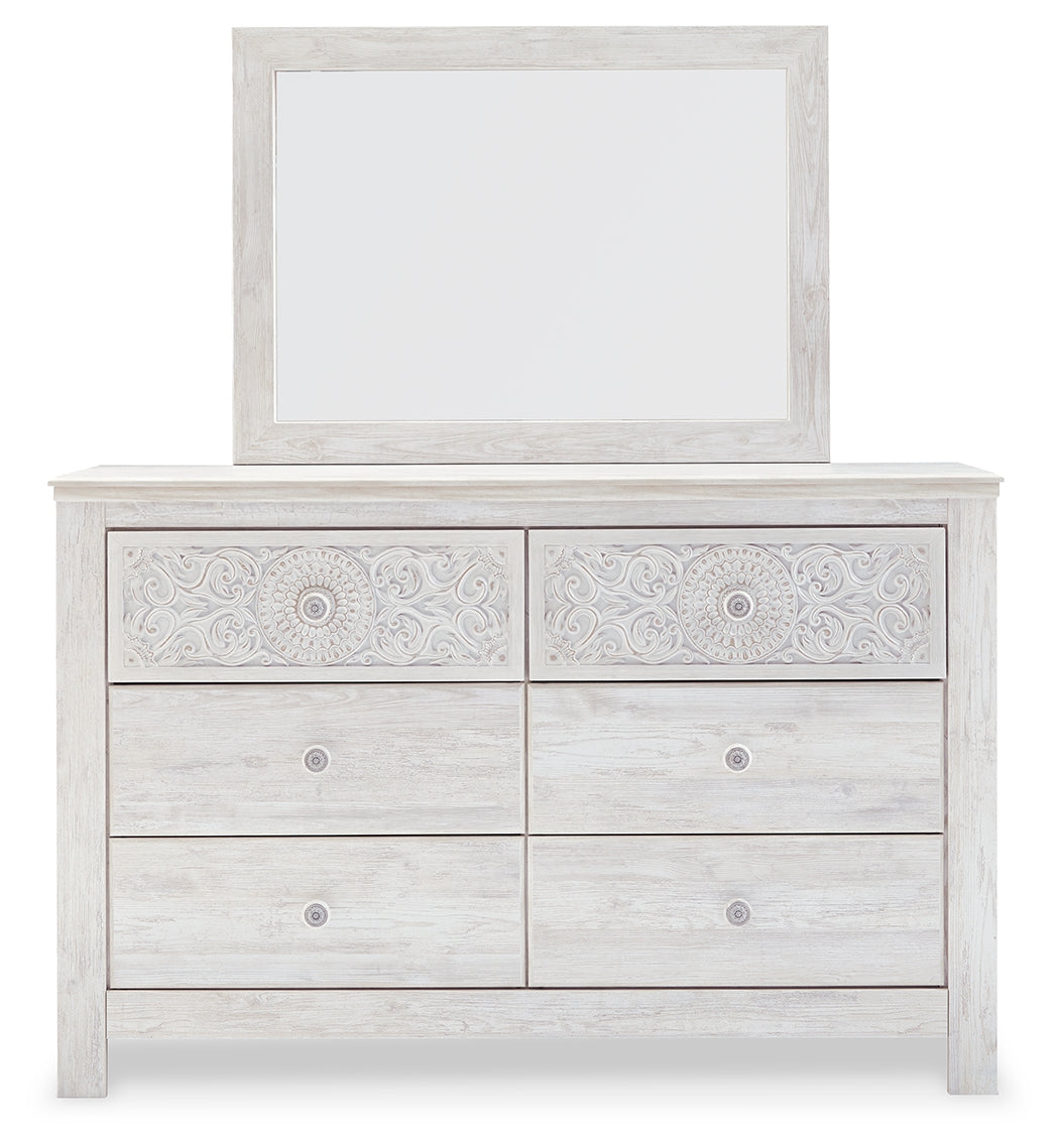 Furniture City Laplace - Ashley Furniture - Paxberry Bedroom - Dresser and Mirror / Whitewash - B181B8