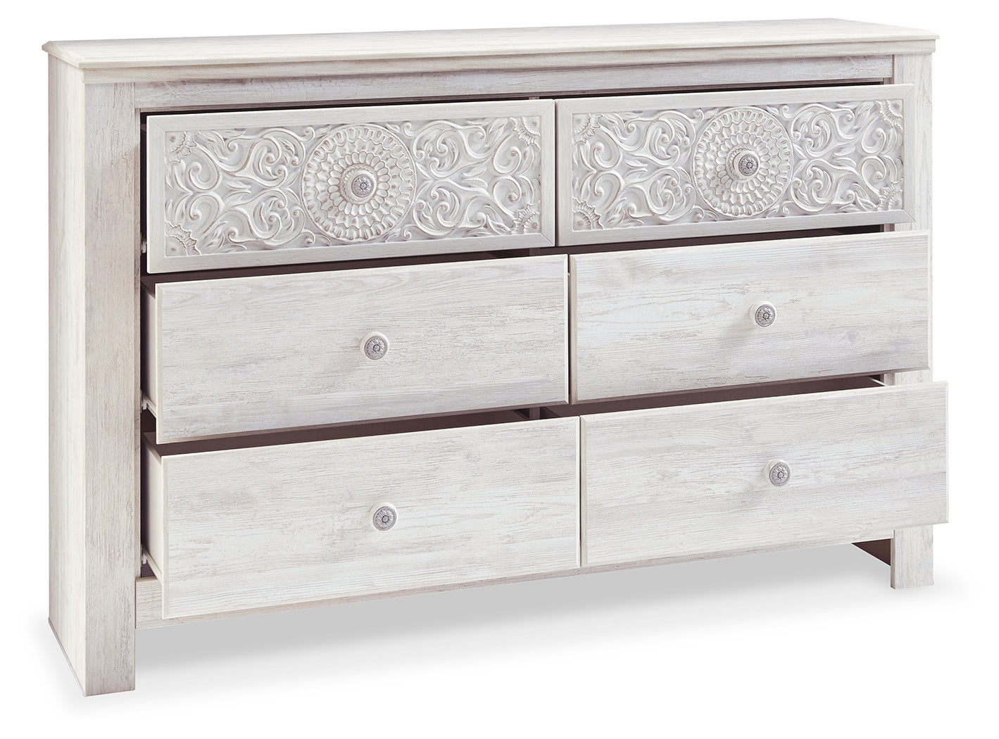 Furniture City Laplace - Ashley Furniture - Paxberry Bedroom - Six Drawer Dresser / Whitewash - B181-31