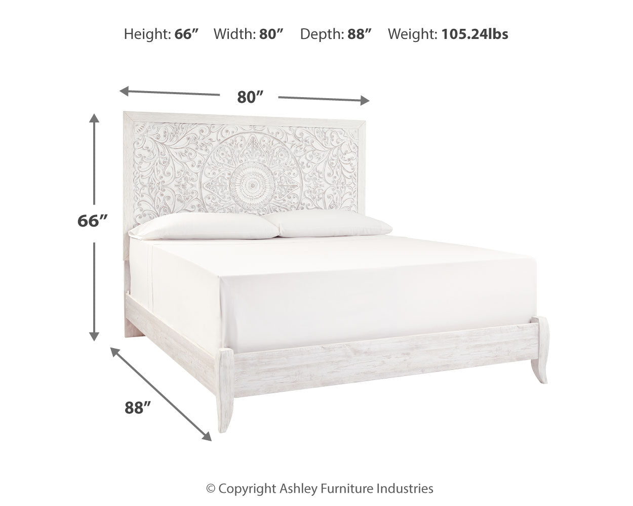 Furniture City Laplace - Ashley Furniture - Paxberry Bedroom - King Panel Bed / Whitewash - B181B10