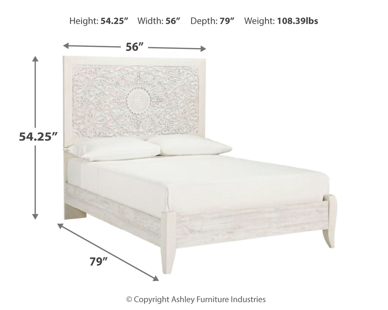 Furniture City Laplace - Ashley Furniture - Paxberry Bedroom - Full Panel Bed / Whitewash - B181B2