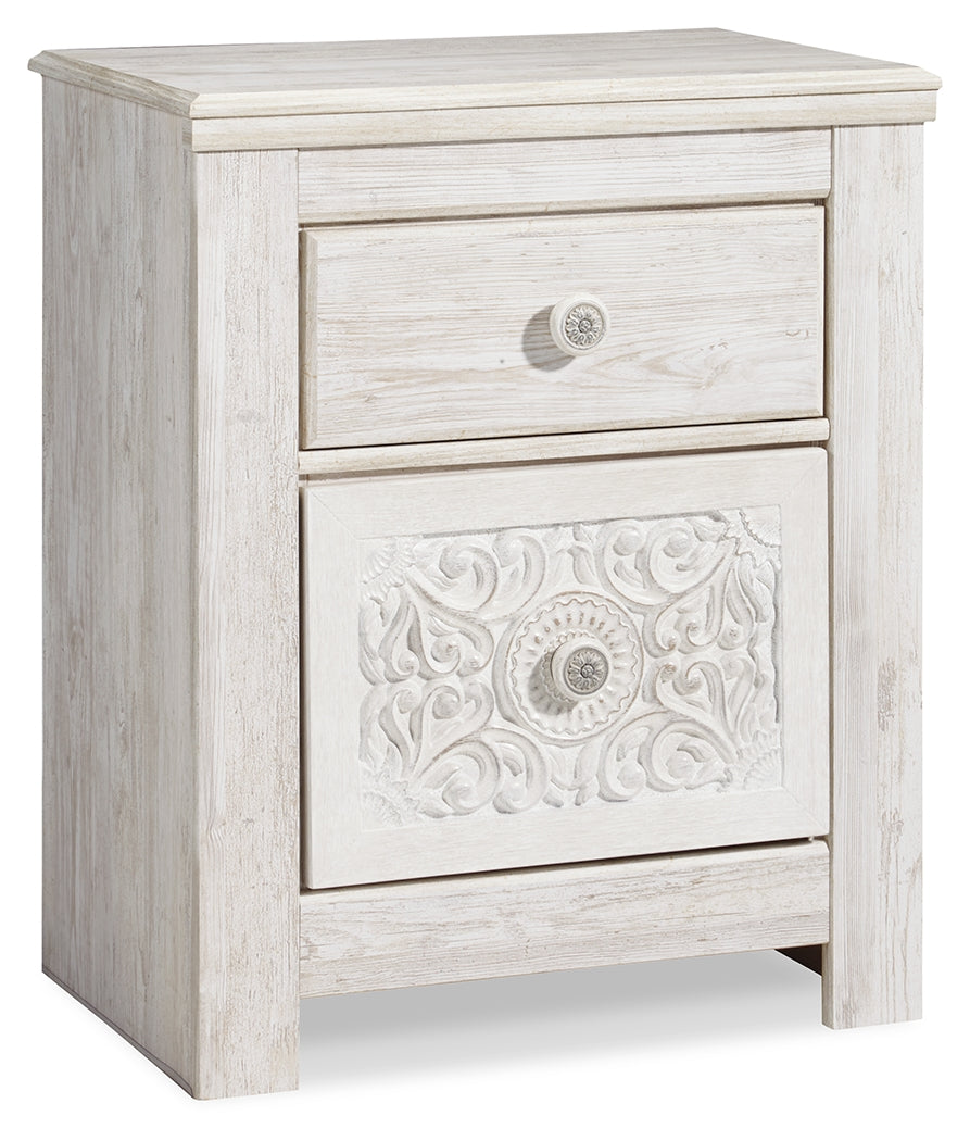 Furniture City Laplace - Ashley Furniture - Paxberry Bedroom - Two Drawer Night Stand / Whitewash - B181-92