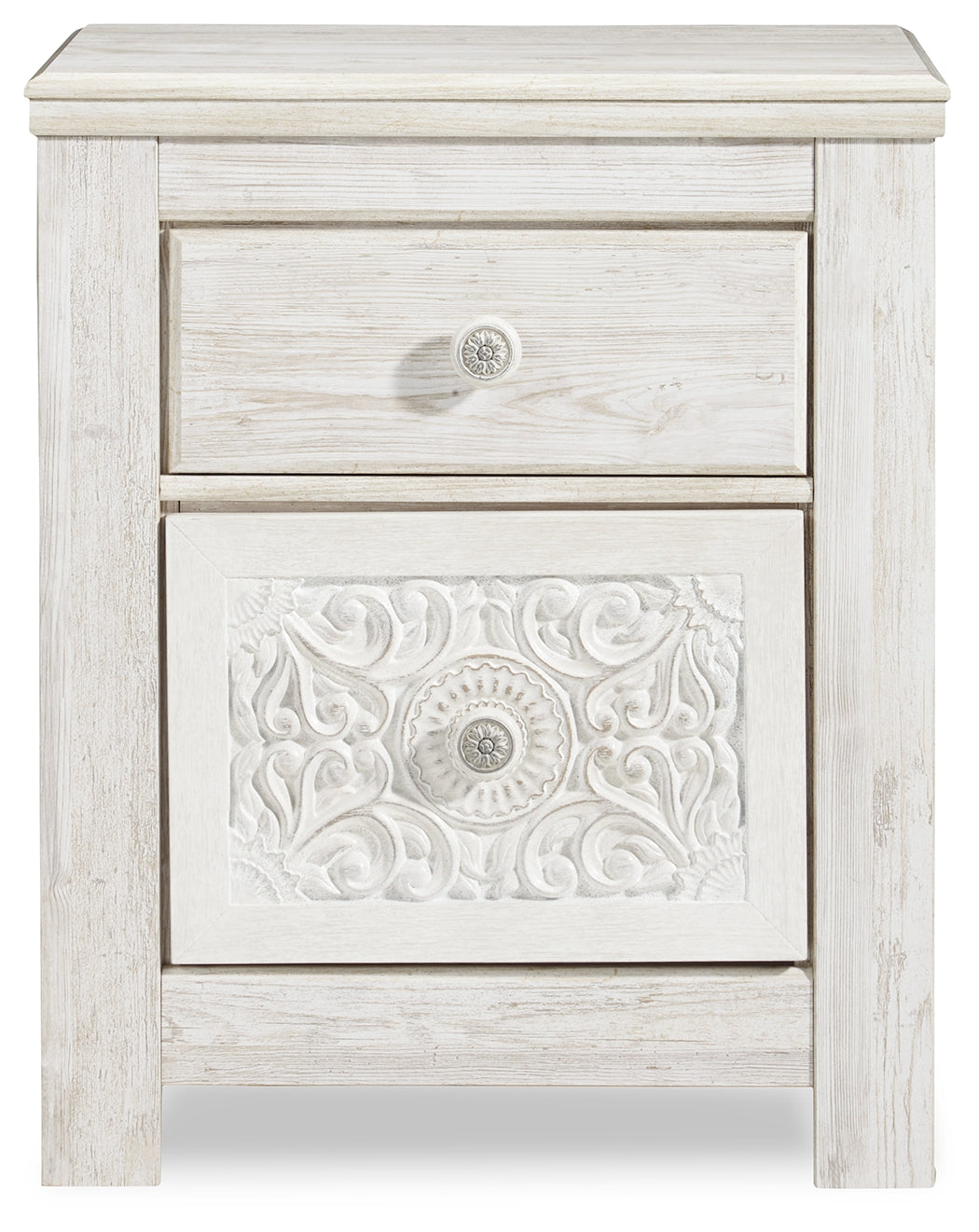 Furniture City Laplace - Ashley Furniture - Paxberry Bedroom - Two Drawer Night Stand / Whitewash - B181-92