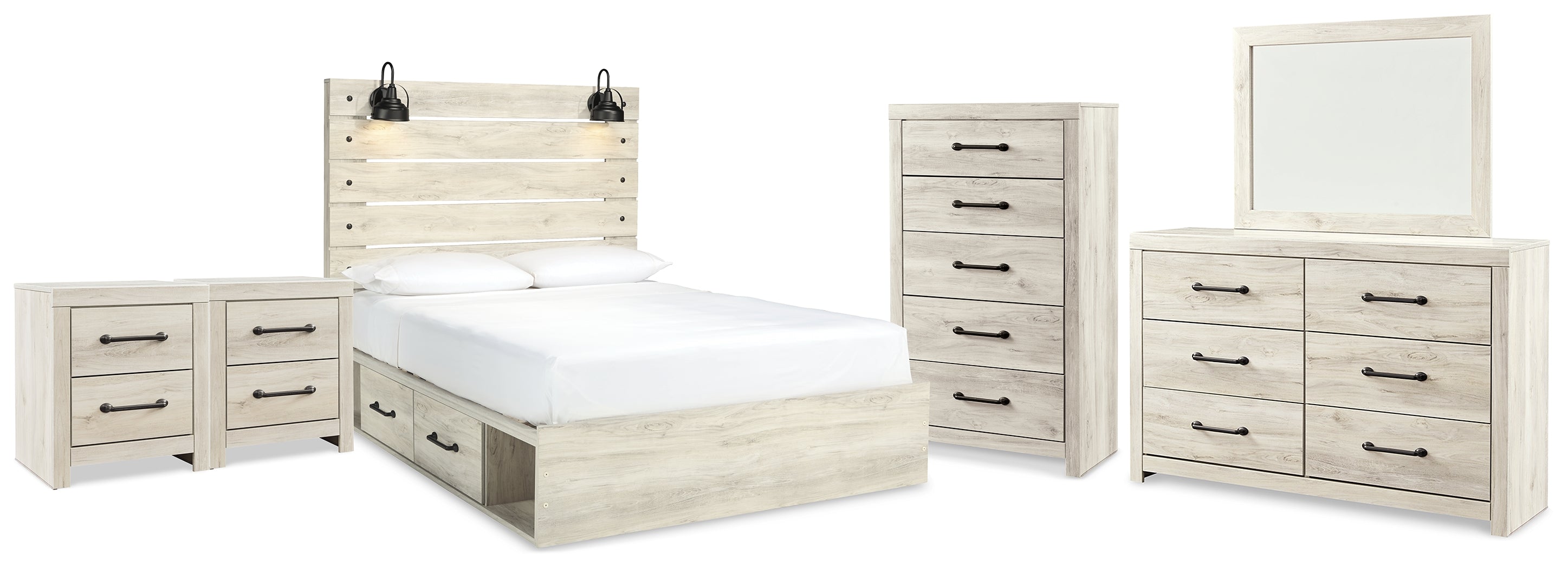 Furniture City Laplace - Ashley Furniture - Cambeck Queen Panel Bed with Storage, Dresser, Mirror, Chest and 2 Nightstands - Queen Panel Bed with Storage, Dresser, Mirror, Chest and 2 Nightstands - B192B122