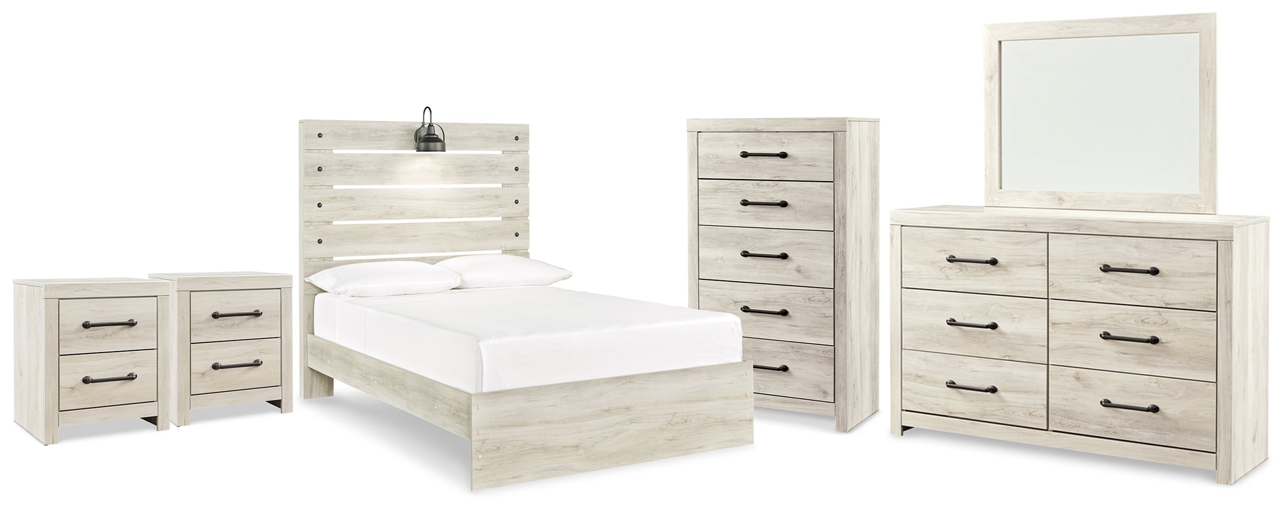 Furniture City Laplace - Ashley Furniture - Cambeck Full Panel Bed, Dresser, Mirror, Chest and 2 Nightstands - Full Panel Bed, Dresser, Mirror, Chest and 2 Nightstands - B192B126