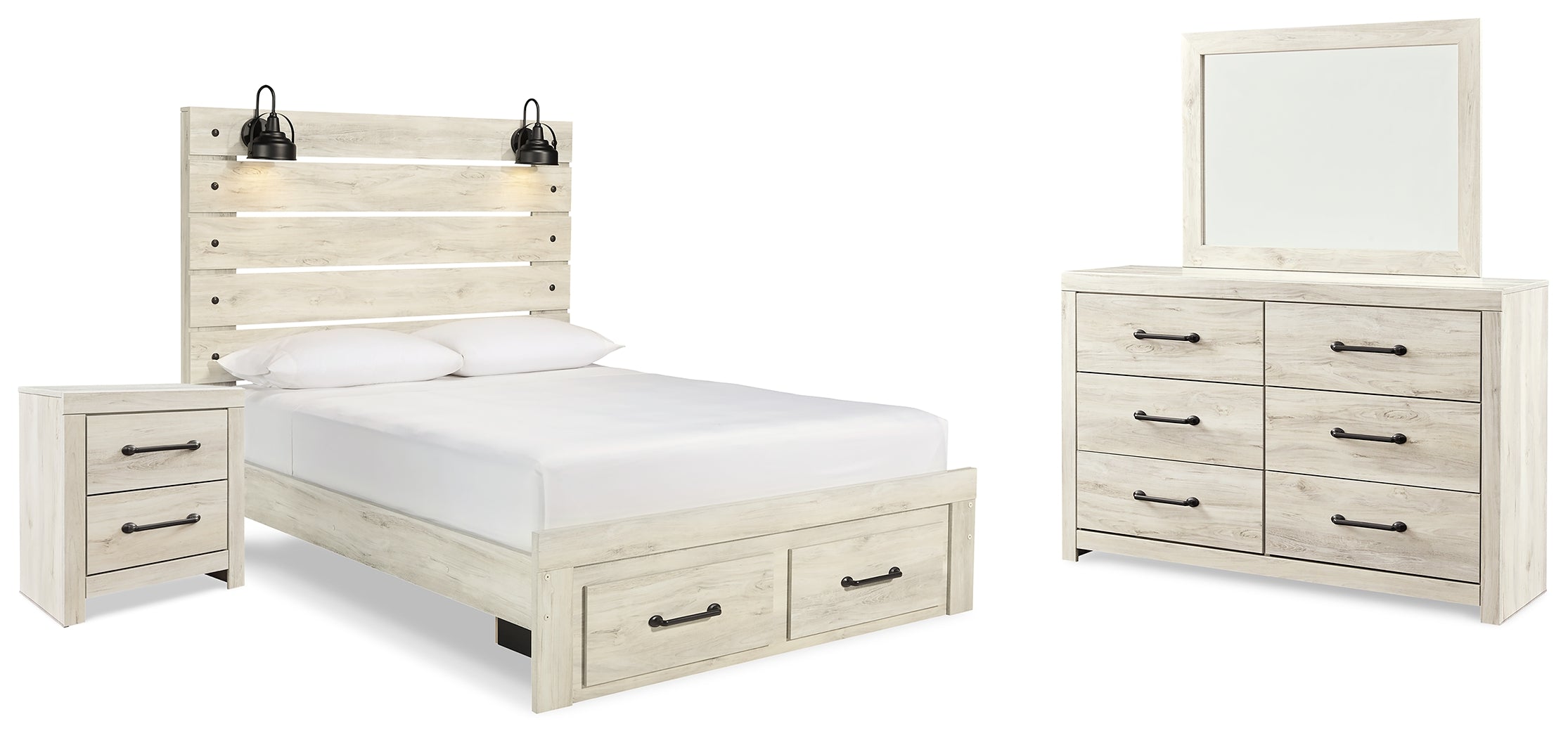 Furniture City Laplace - Ashley Furniture - Cambeck Queen Panel Storage Bed, Dresser, Mirror and Nightstand - Queen Panel Storage Bed, Dresser, Mirror and Nightstand - B192B74