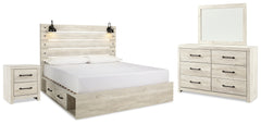 Furniture City Laplace - Ashley Furniture - Cambeck King Panel Bed with Storage, Dresser, Mirror and Nightstand - King Panel Bed with Storage, Dresser, Mirror and Nightstand - B192B52