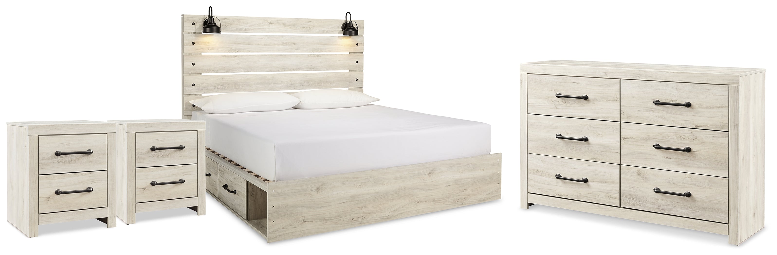 Furniture City Laplace - Ashley Furniture - Cambeck King Panel Storage Bed, Dresser and 2 Nightstands - King Panel Storage Bed, Dresser and 2 Nightstands - B192B118