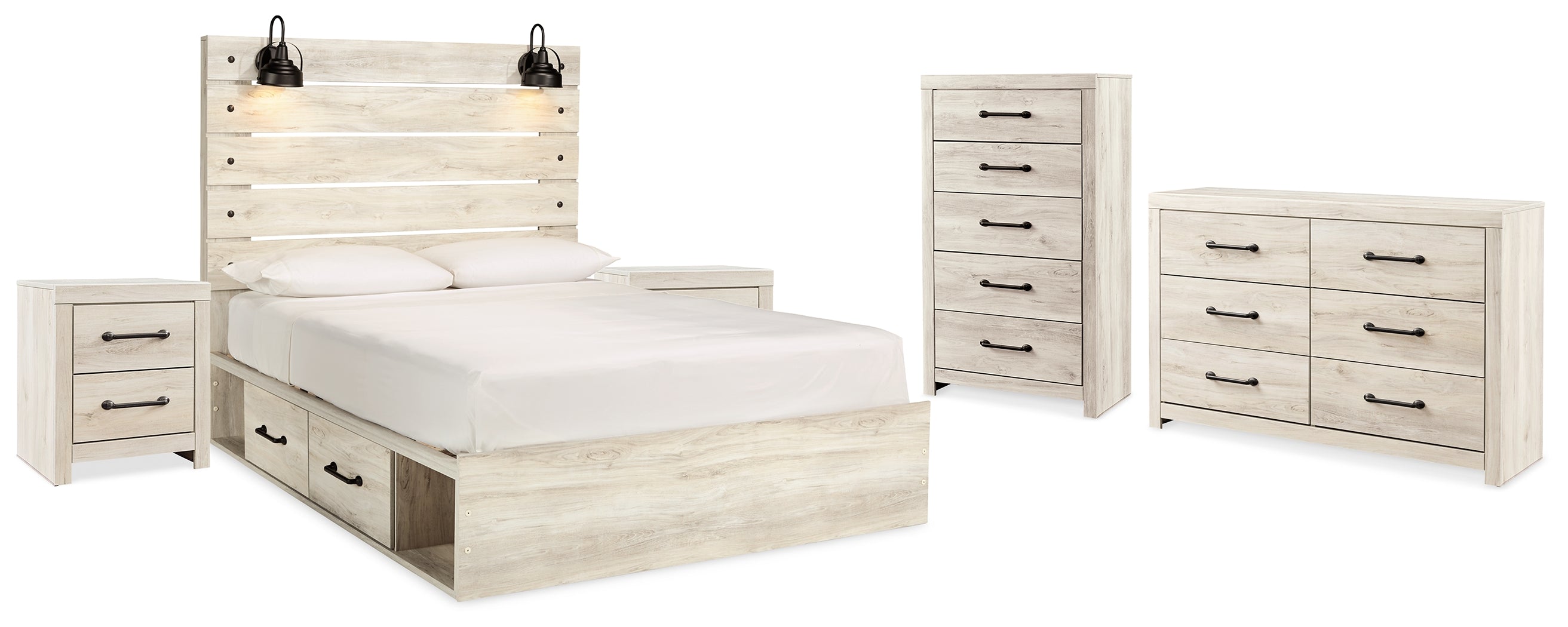 Furniture City Laplace - Ashley Furniture - Cambeck King Storage Bed, Dresser, Chest and 2 Nightstands - King Storage Bed, Dresser, Chest and 2 Nightstands - B192B107