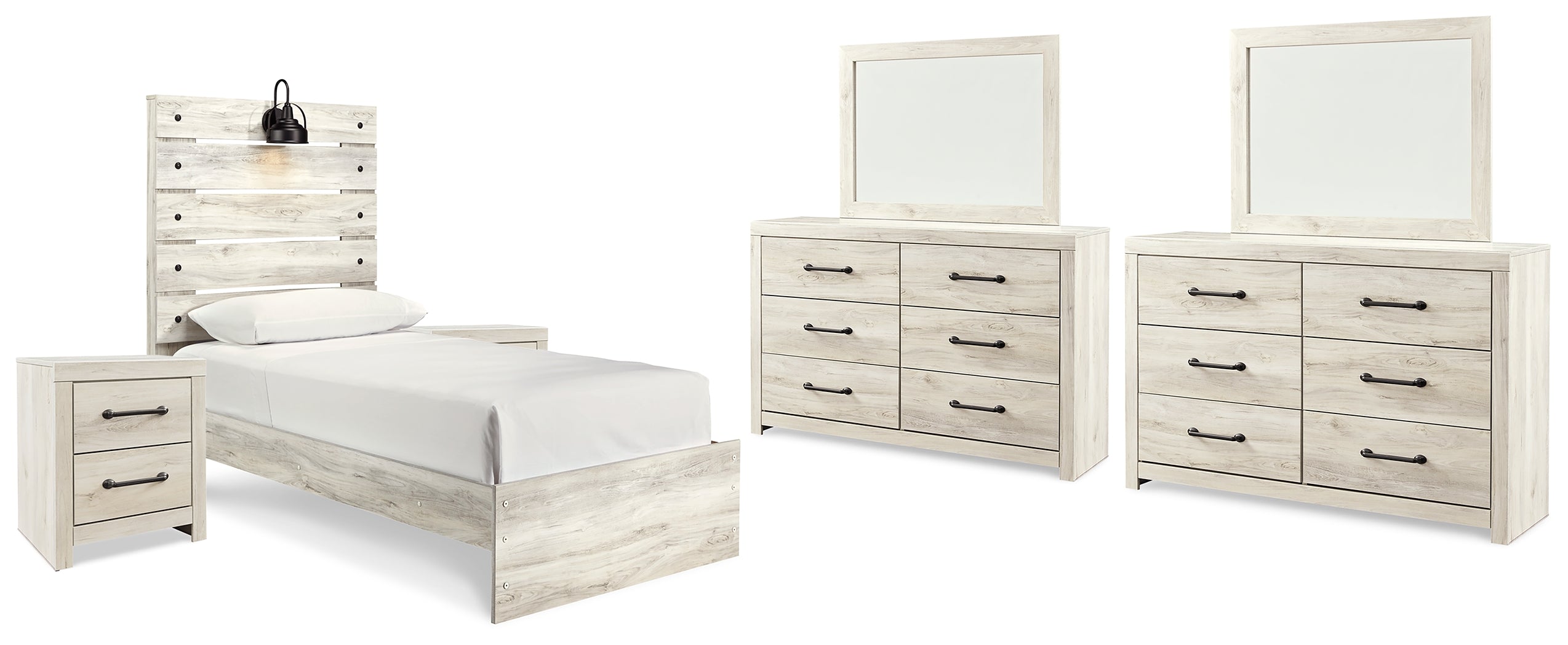 Furniture City Laplace - Ashley Furniture - Cambeck Twin Panel Bed, 2 Dressers, 2 Mirrors and 2 Nightstands - Twin Panel Bed, 2 Dressers, 2 Mirrors and 2 Nightstands - B192B88