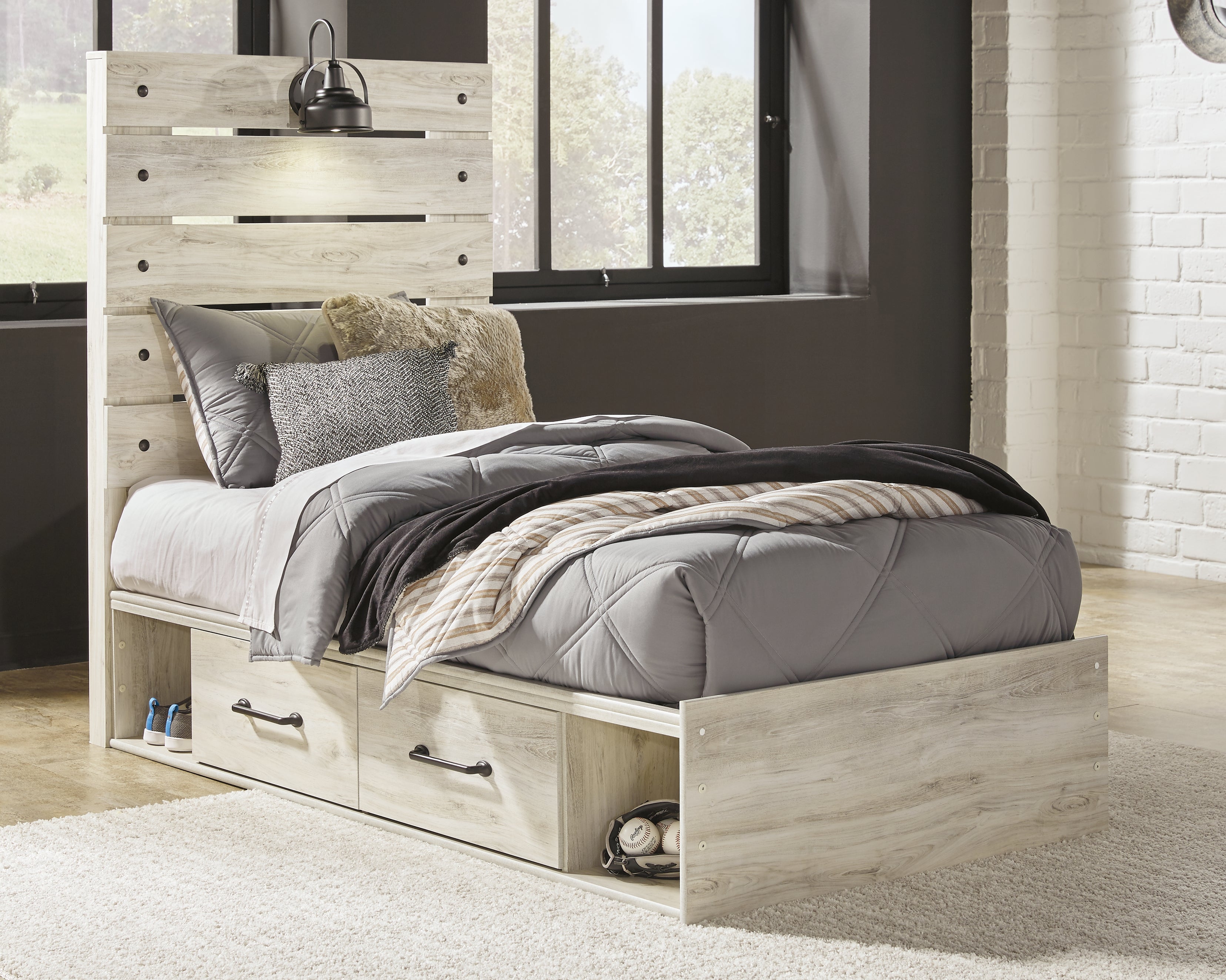Furniture City Laplace - Ashley Furniture - Cambeck Bedroom - Twin Panel Bed with 2 Storage Drawers - B192B13