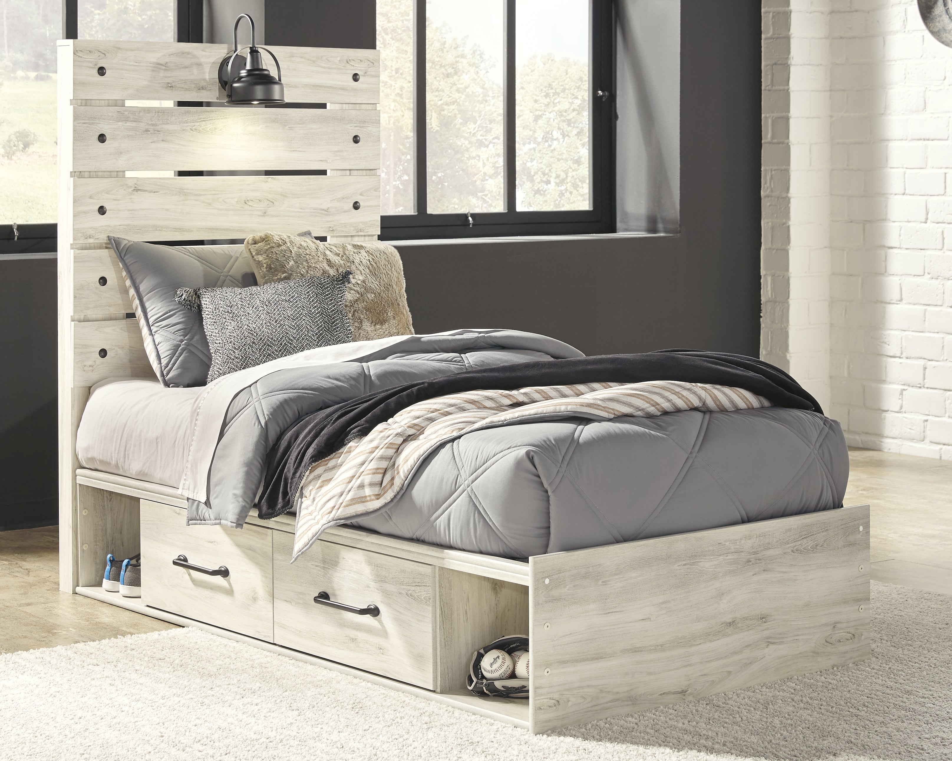 Furniture City Laplace - Ashley Furniture - Cambeck Bedroom - Twin Panel Bed with 4 Storage Drawers - B192B21