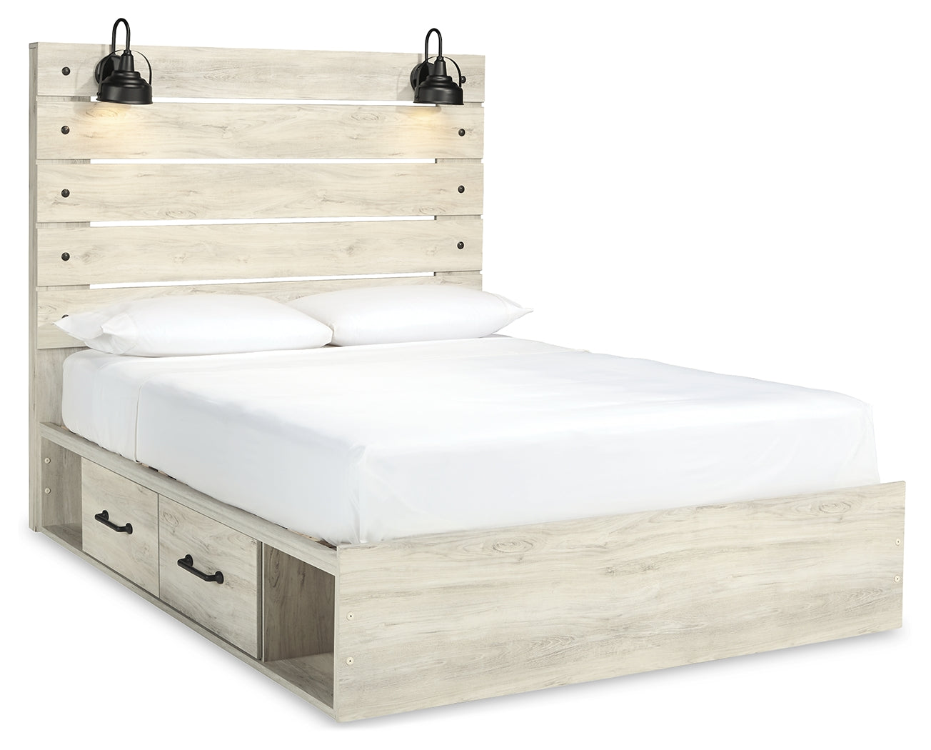 Furniture City Laplace - Ashley Furniture - Cambeck Bedroom - Queen Panel Bed with 2 Storage Drawers / Whitewash - B192B17