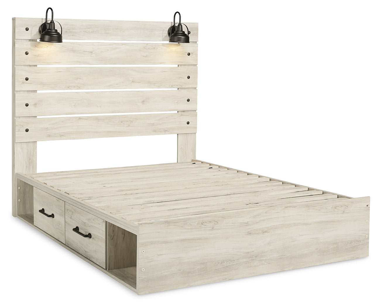 Furniture City Laplace - Ashley Furniture - Cambeck Bedroom - Queen Panel Bed with 4 Storage Drawers / Whitewash - B192B24