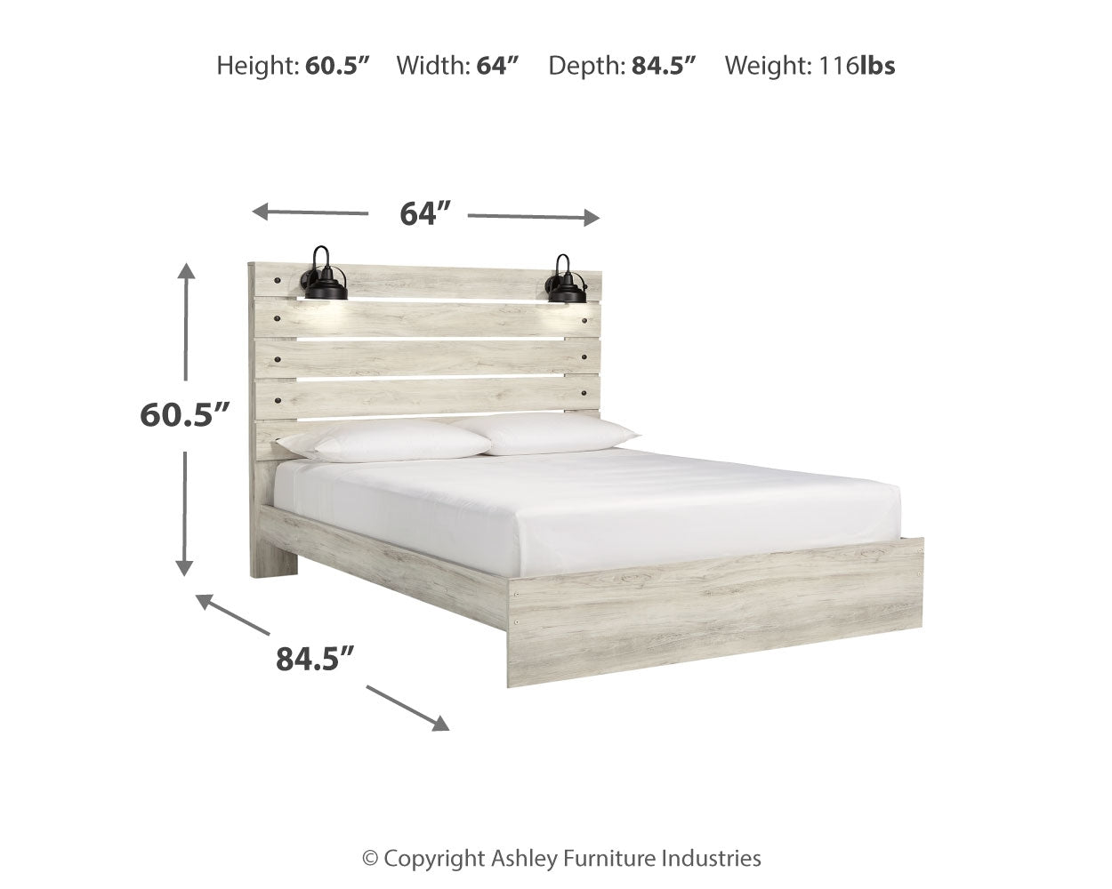 Furniture City Laplace - Ashley Furniture - Cambeck Bedroom - Queen Panel Bed / Whitewash - B192B4