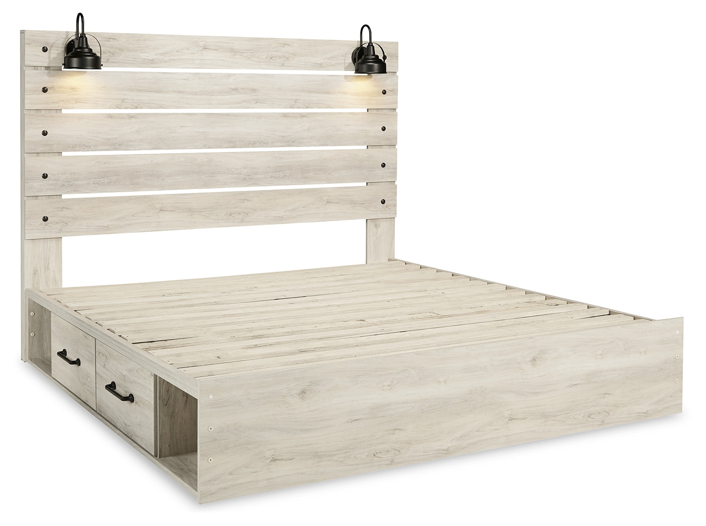 Furniture City Laplace - Ashley Furniture - Cambeck Bedroom - King Panel Bed with 4 Storage Drawers / Whitewash - B192B27