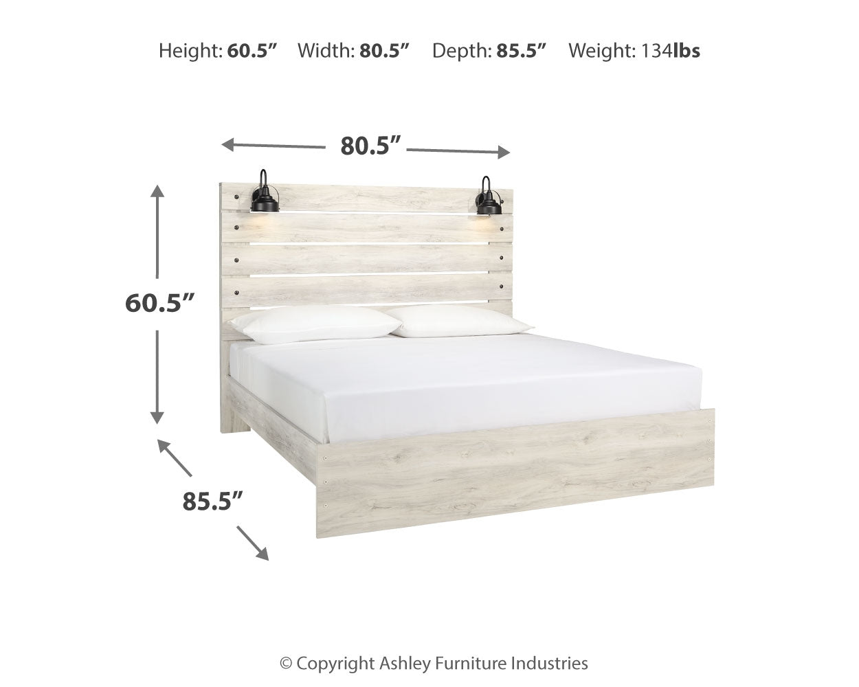 Furniture City Laplace - Ashley Furniture - Cambeck Bedroom - King Panel Bed / Whitewash - B192B28