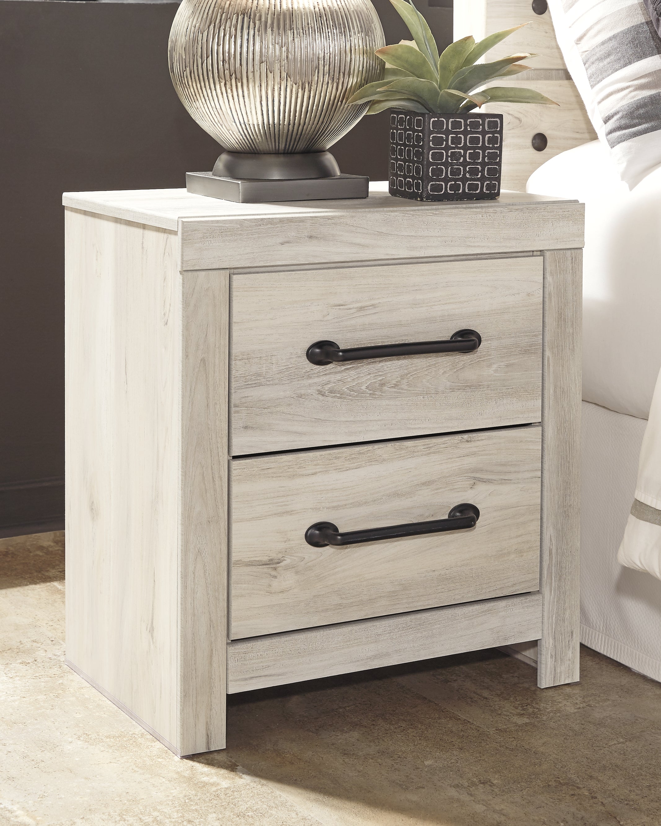 Furniture City Laplace - Ashley Furniture - Cambeck Bedroom - King Panel Bed with 2 Storage Drawers / Whitewash - B192B19