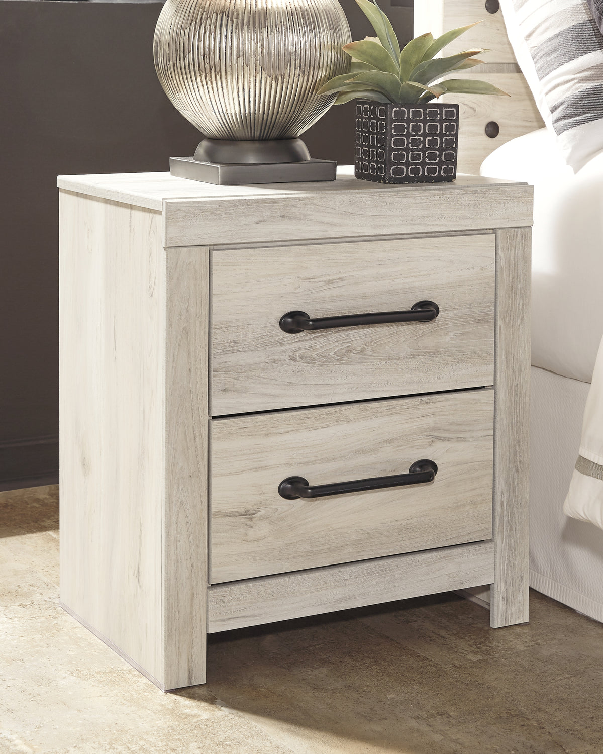 Furniture City Laplace - Ashley Furniture - Cambeck Bedroom - King Panel Bed with 2 Storage Drawers / Whitewash - B192B19