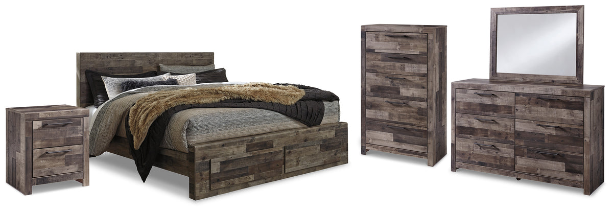 Furniture City Laplace - Ashley Furniture - Derekson King Panel Storage Bed, Dresser, Mirror, Chest and Nightstand - King Panel Storage Bed, Dresser, Mirror, Chest and Nightstand - B200B74