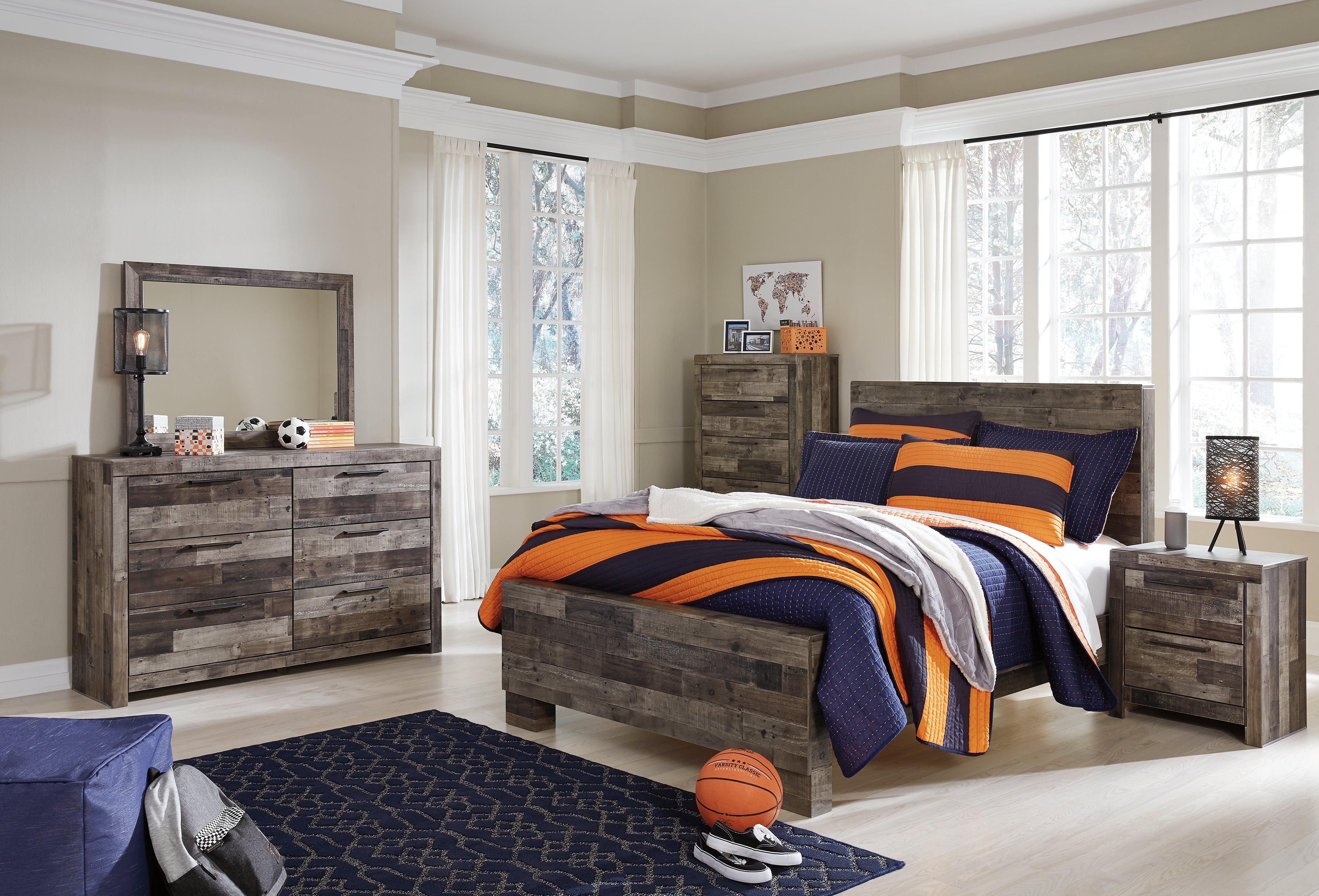 Furniture City Laplace - Ashley Furniture - Derekson Bedroom - Full Panel Bed / Multi Gray - B200B4
