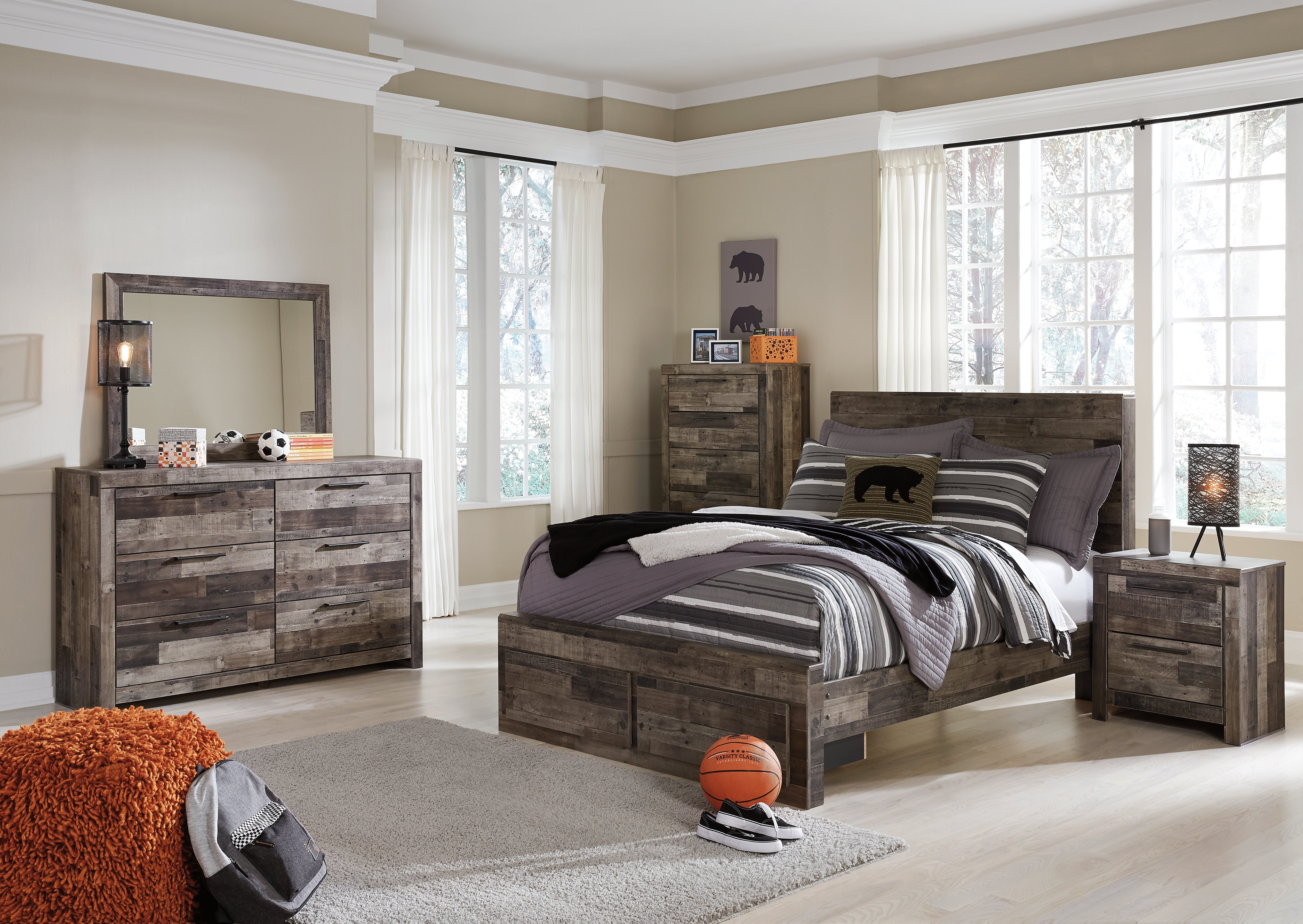 Furniture City Laplace - Ashley Furniture - Derekson Bedroom - Full Panel Bed / Multi Gray - B200B4
