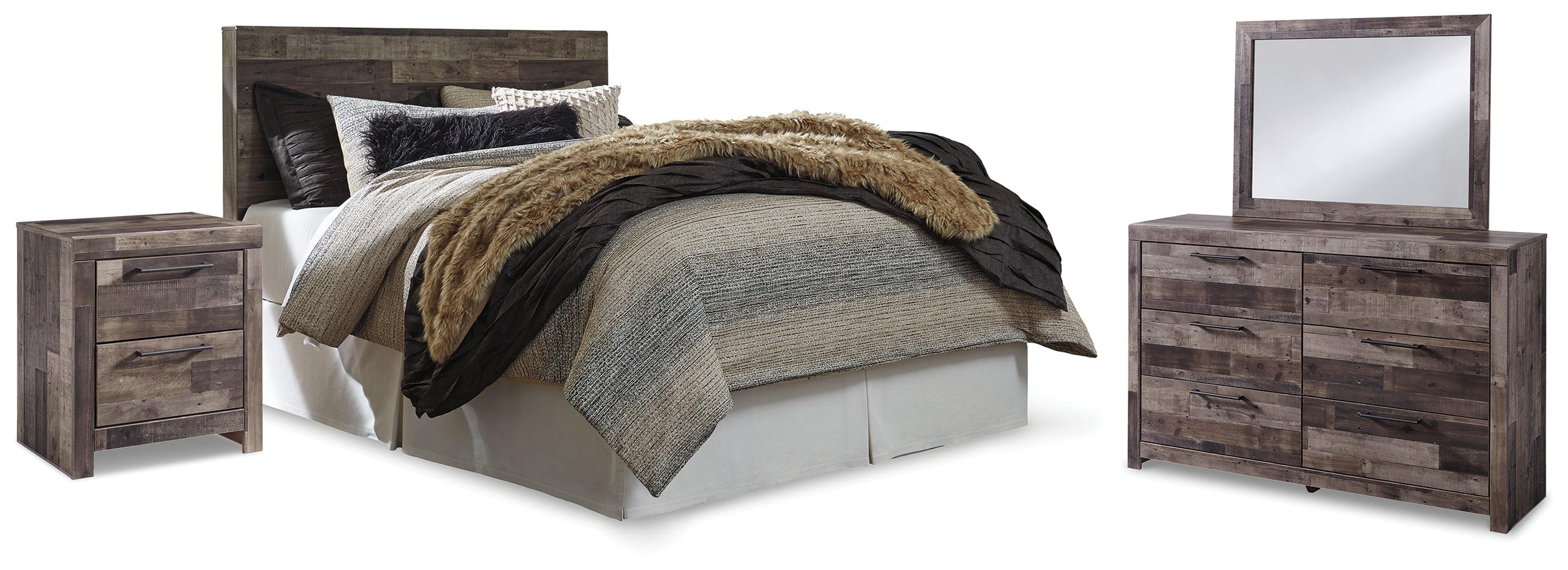 Furniture City Laplace - Ashley Furniture - Derekson Queen Panel Headboard, Dresser, Mirror and Nightstand - Queen Panel Headboard, Dresser, Mirror and Nightstand - B200B45