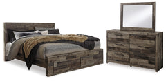Furniture City Laplace - Ashley Furniture - Derekson King Panel Storage Bed, Dresser and Mirror - King Panel Storage Bed, Dresser and Mirror - B200B52