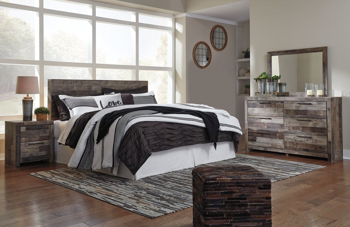 Furniture City Laplace - Ashley Furniture - Derekson King Panel Headboard, Dresser, Mirror and Nightstand - King Panel Headboard, Dresser, Mirror and Nightstand - B200B47
