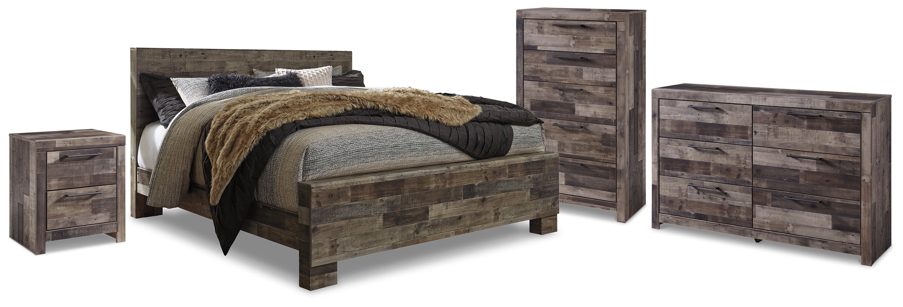 Furniture City Laplace - Ashley Furniture - Derekson Queen Panel Storage Bed, Dresser, Chest and Nightstand - Queen Panel Storage Bed, Dresser, Chest and Nightstand - B200B84