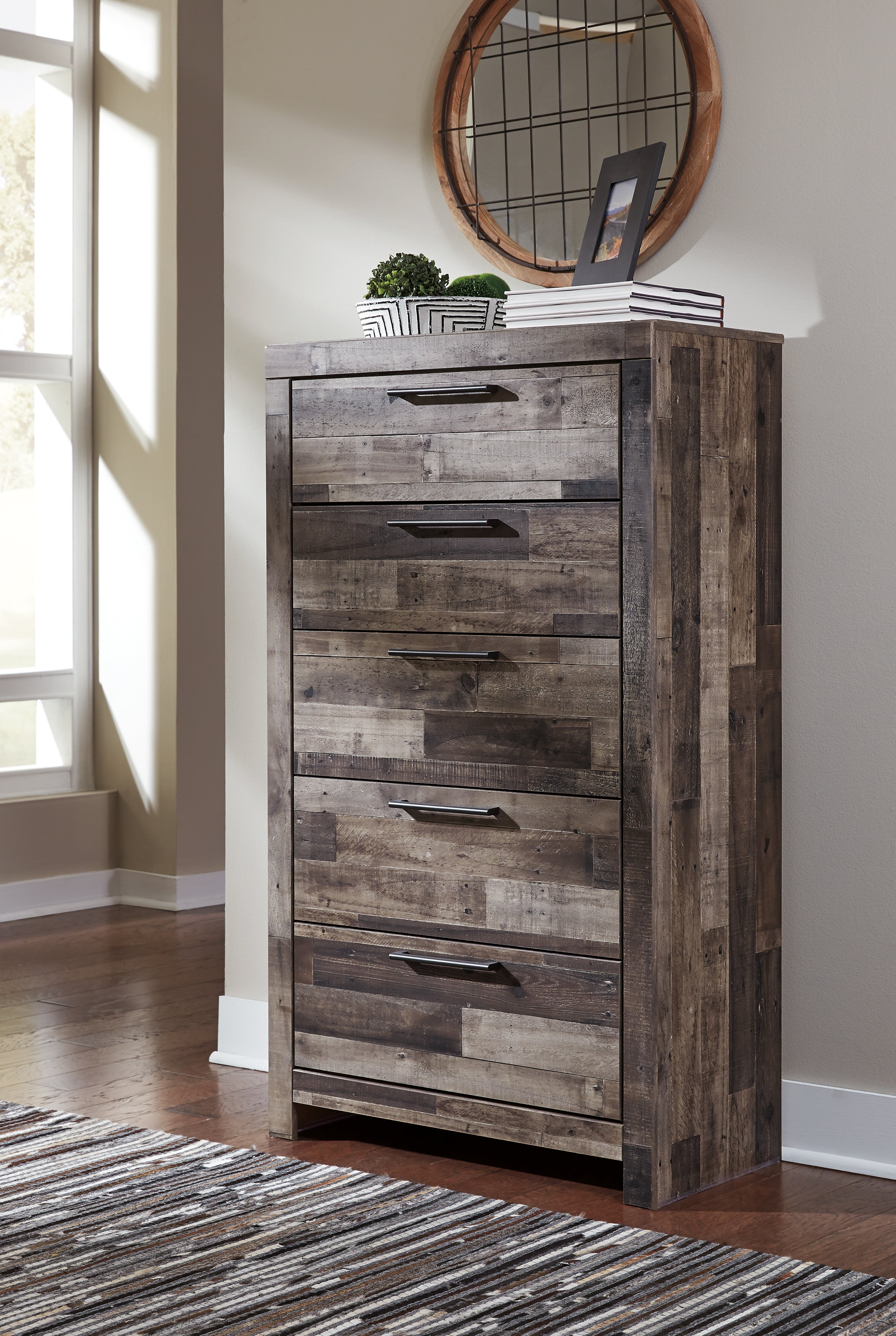 Furniture City Laplace - Ashley Furniture - Derekson Bedroom - Five Drawer Chest / Multi Gray - B200-46