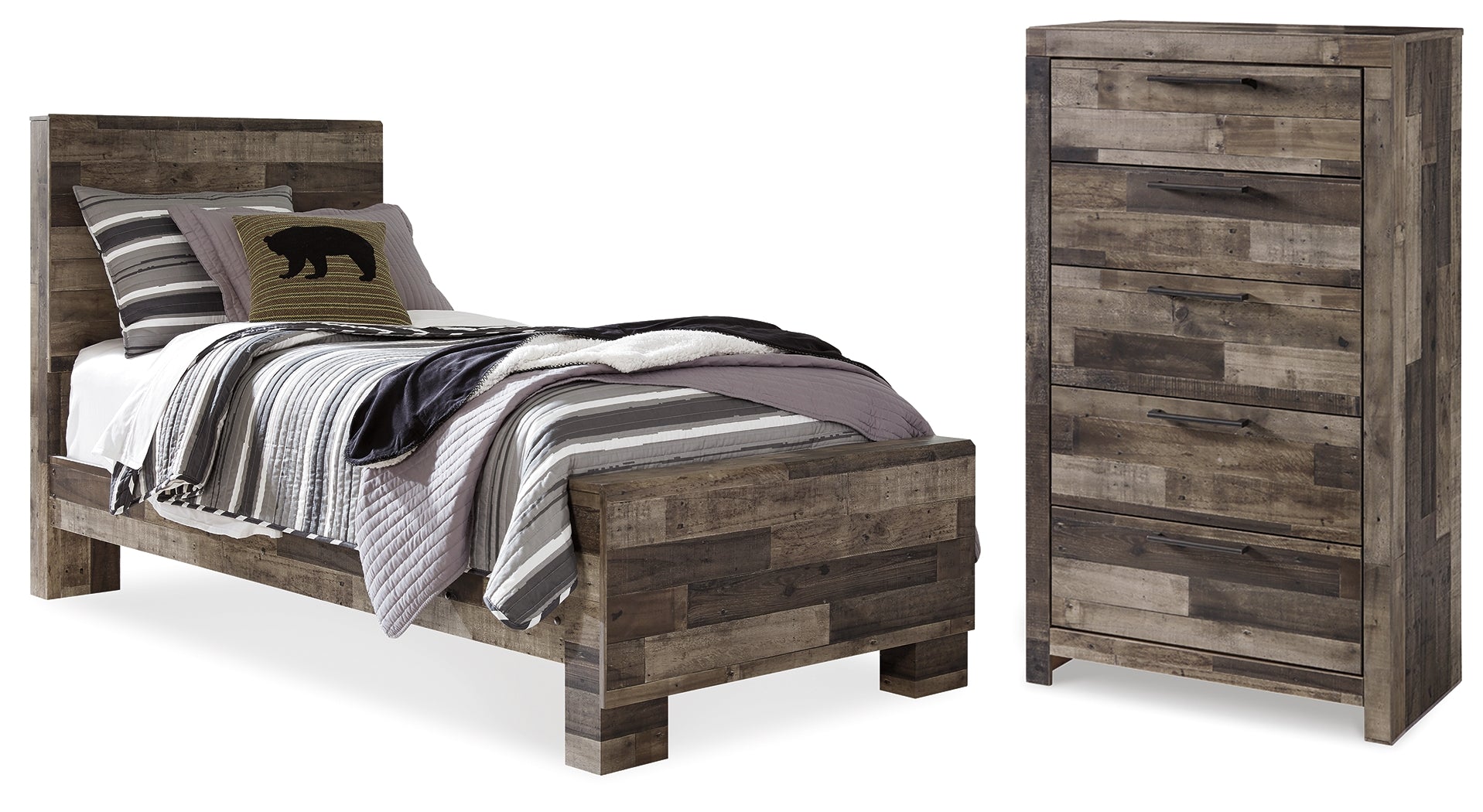 Furniture City Laplace - Ashley Furniture - Derekson Twin Panel Bed and Chest - Twin Panel Bed and Chest - B200B66