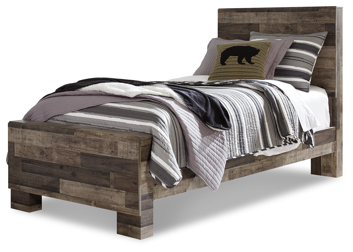 Furniture City Laplace - Ashley Furniture - Derekson Bedroom - Twin Panel Bed / Multi Gray - B200B2