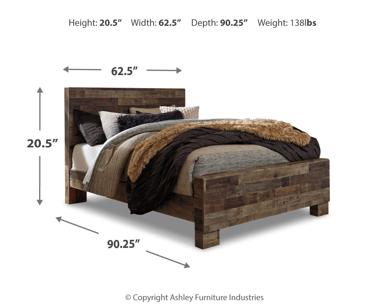Furniture City Laplace - Ashley Furniture - Derekson Bedroom - Queen Panel Bed / Multi Gray - B200B6