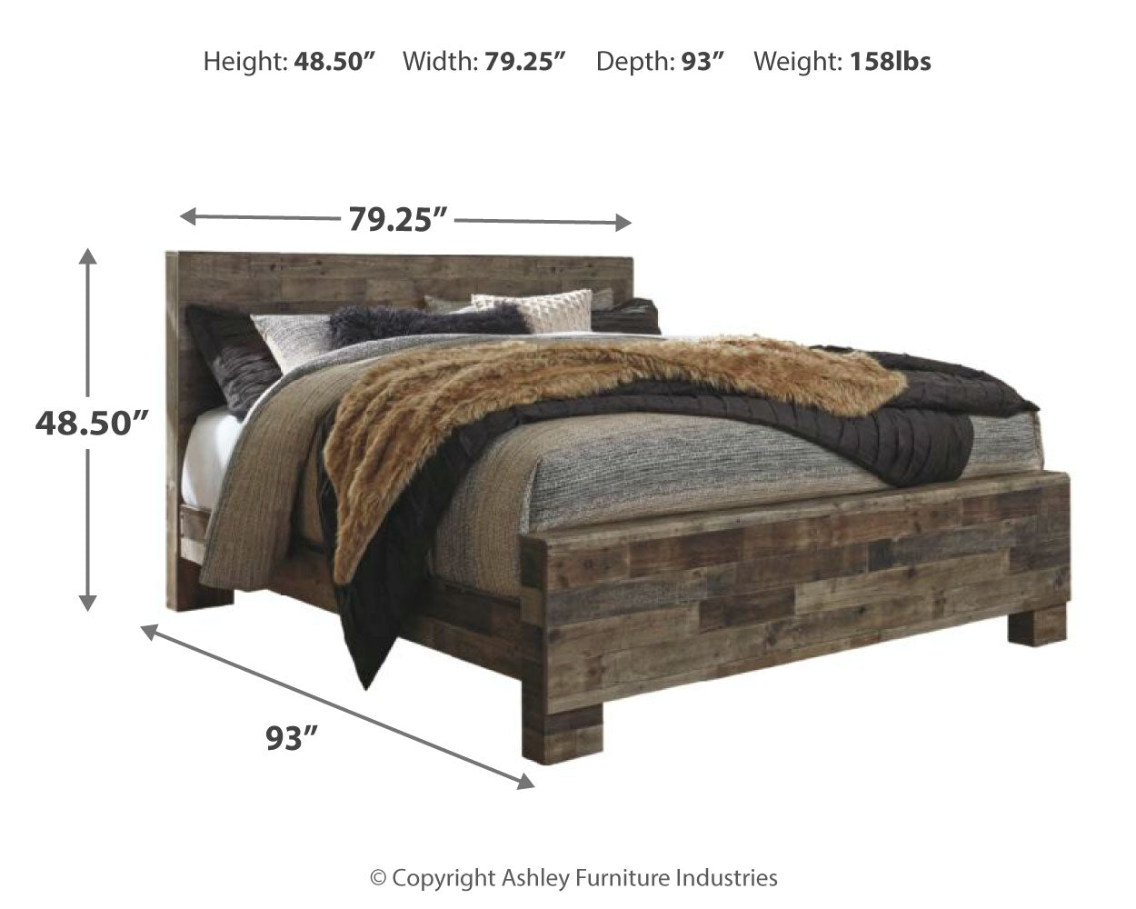 Furniture City Laplace - Ashley Furniture - Derekson Bedroom - King Panel Bed / Multi Gray - B200B11