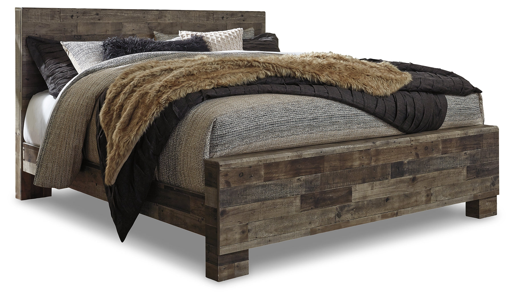Furniture City Laplace - Ashley Furniture - Derekson Bedroom - King Panel Bed / Multi Gray - B200B11