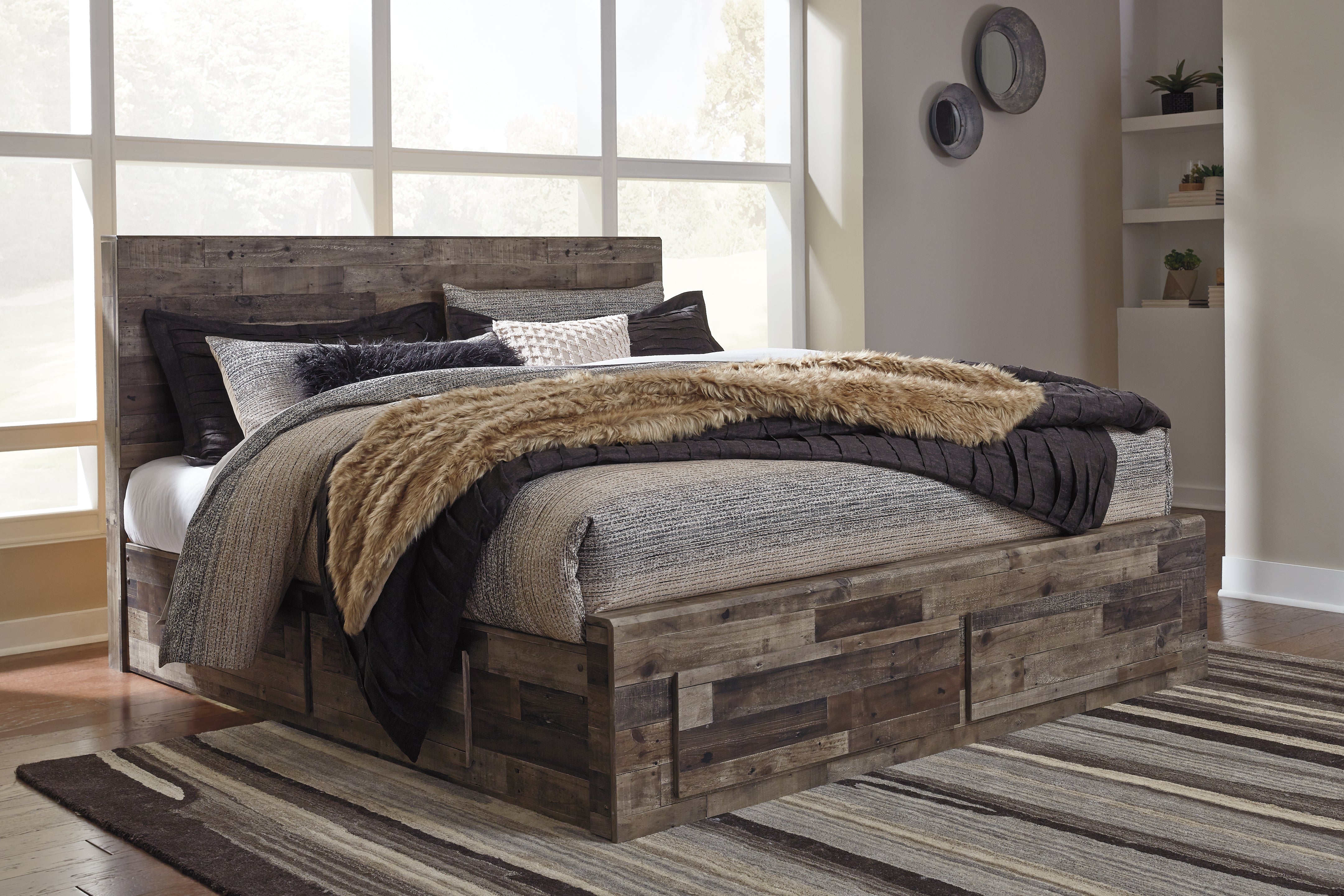 Furniture City Laplace - Ashley Furniture - Derekson Bedroom - King Panel Bed with 6 Storage Drawers - B200B12