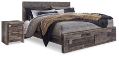Furniture City Laplace - Ashley Furniture - Derekson King Panel Storage Bed and 2 Nightstands - King Panel Storage Bed and 2 Nightstands / Multi Gray - B200B55