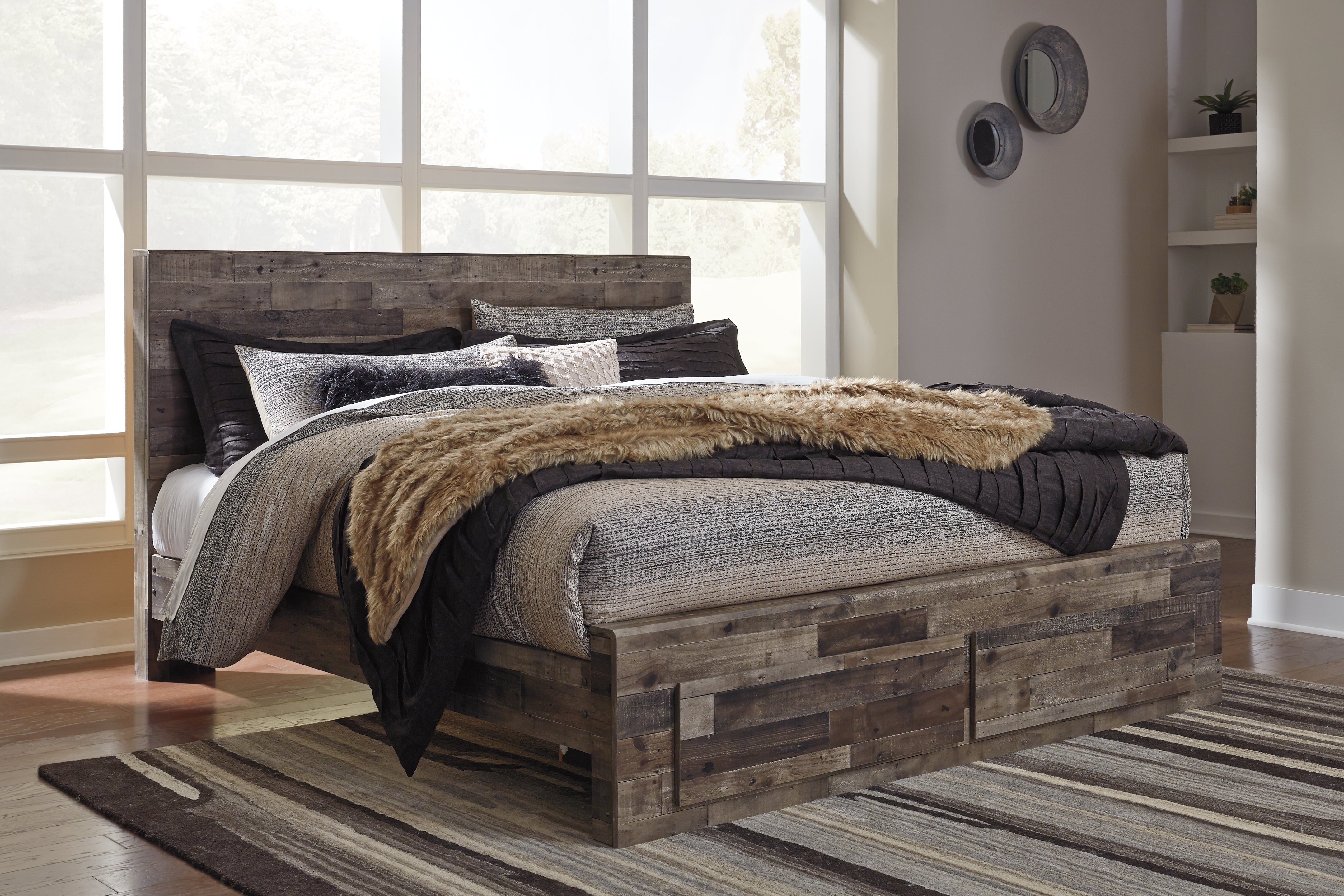 Furniture City Laplace - Ashley Furniture - Derekson Bedroom - King Panel Bed with 2 Storage Drawers - B200B14