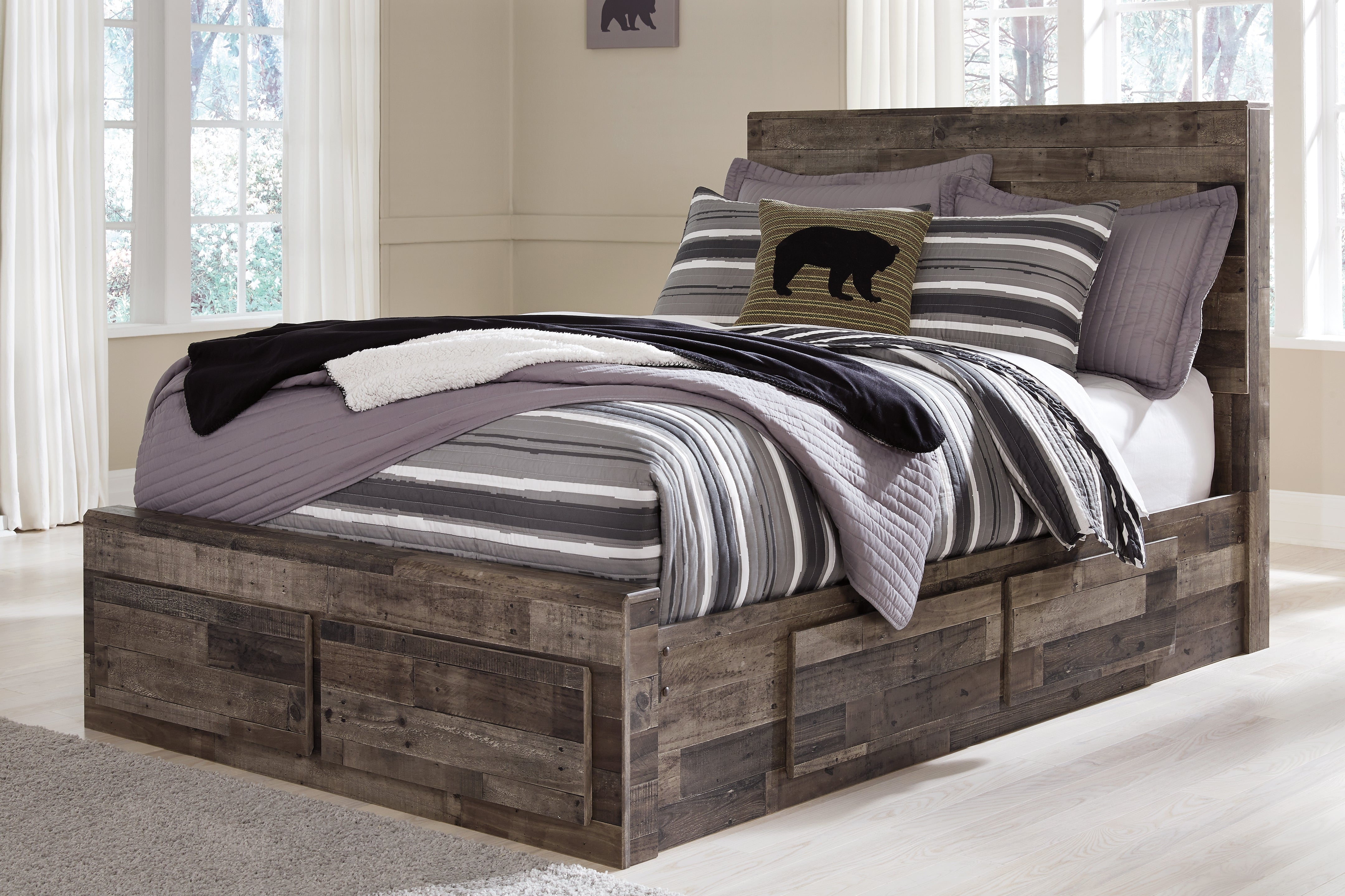 Furniture City Laplace - Ashley Furniture - Derekson Bedroom - Full Panel Bed with 6 Storage Drawers - B200B10