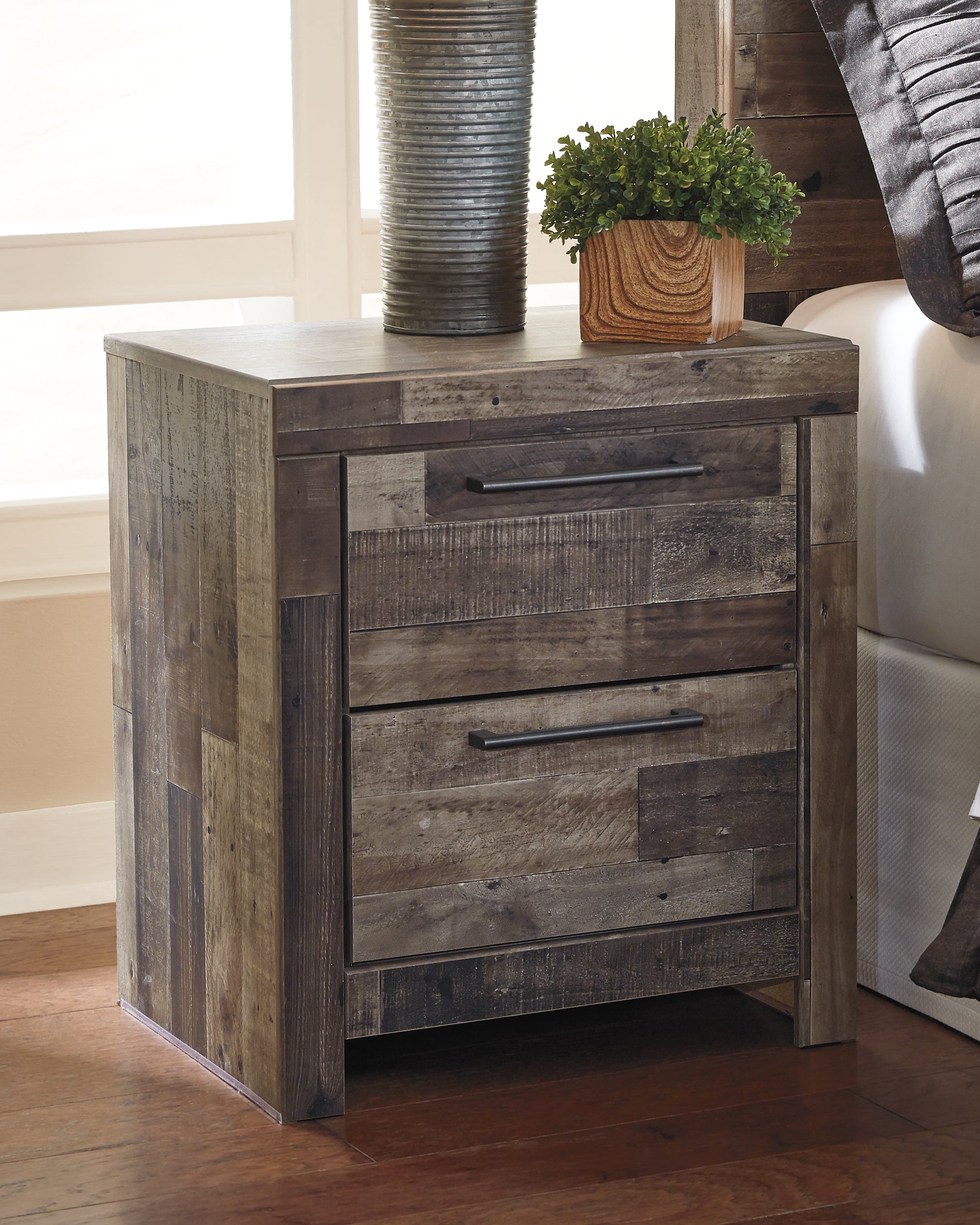 Furniture City Laplace - Ashley Furniture - Derekson Bedroom - King Panel Bed with 2 Side Storage / Multi Gray - B200B44