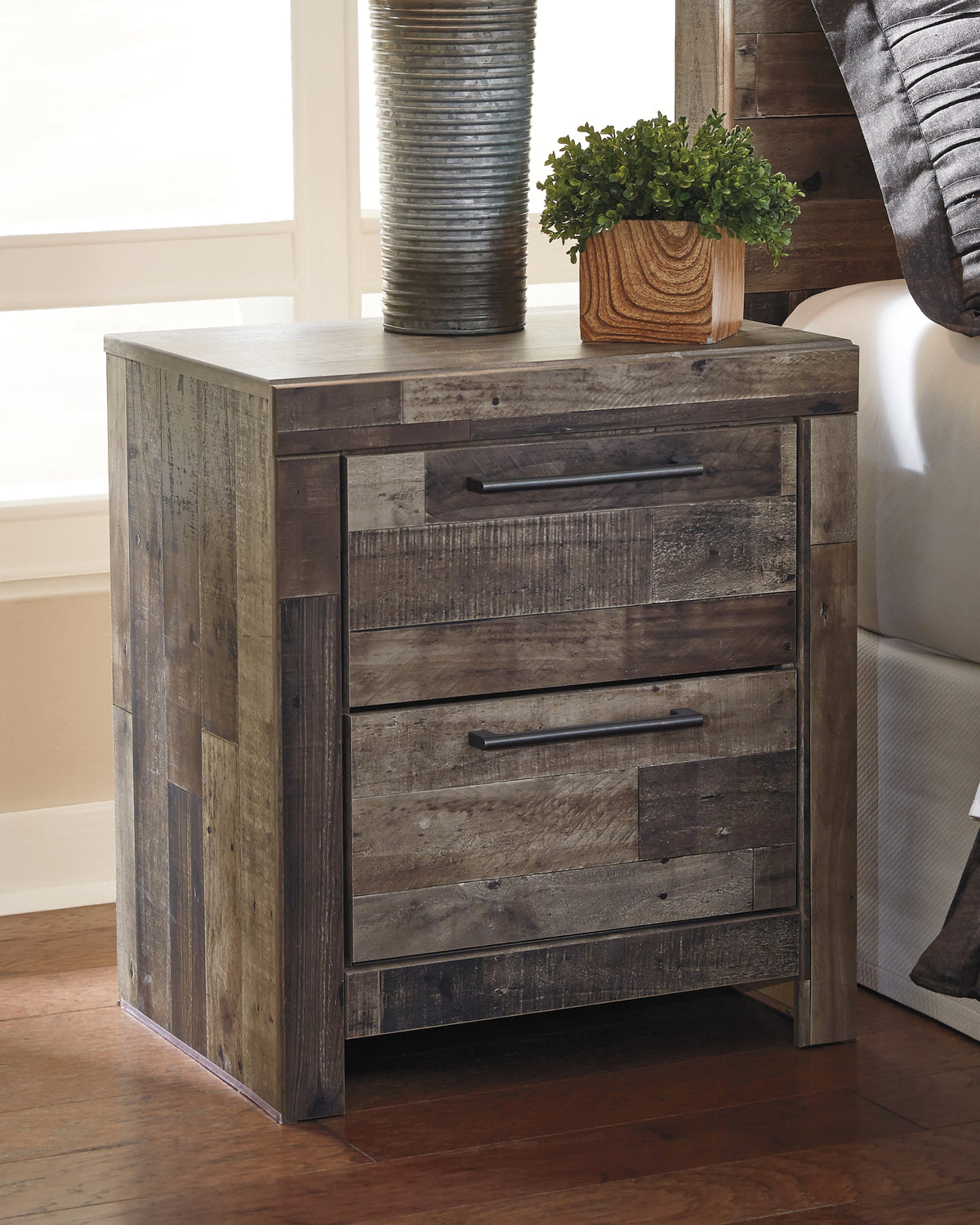 Furniture City Laplace - Ashley Furniture - Derekson Bedroom - King Panel Bed with 2 Side Storage / Multi Gray - B200B44